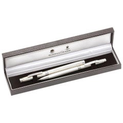 Hallmarked Silver Rollerball Pen and Propelling Pencil Set by Mappin & Webb