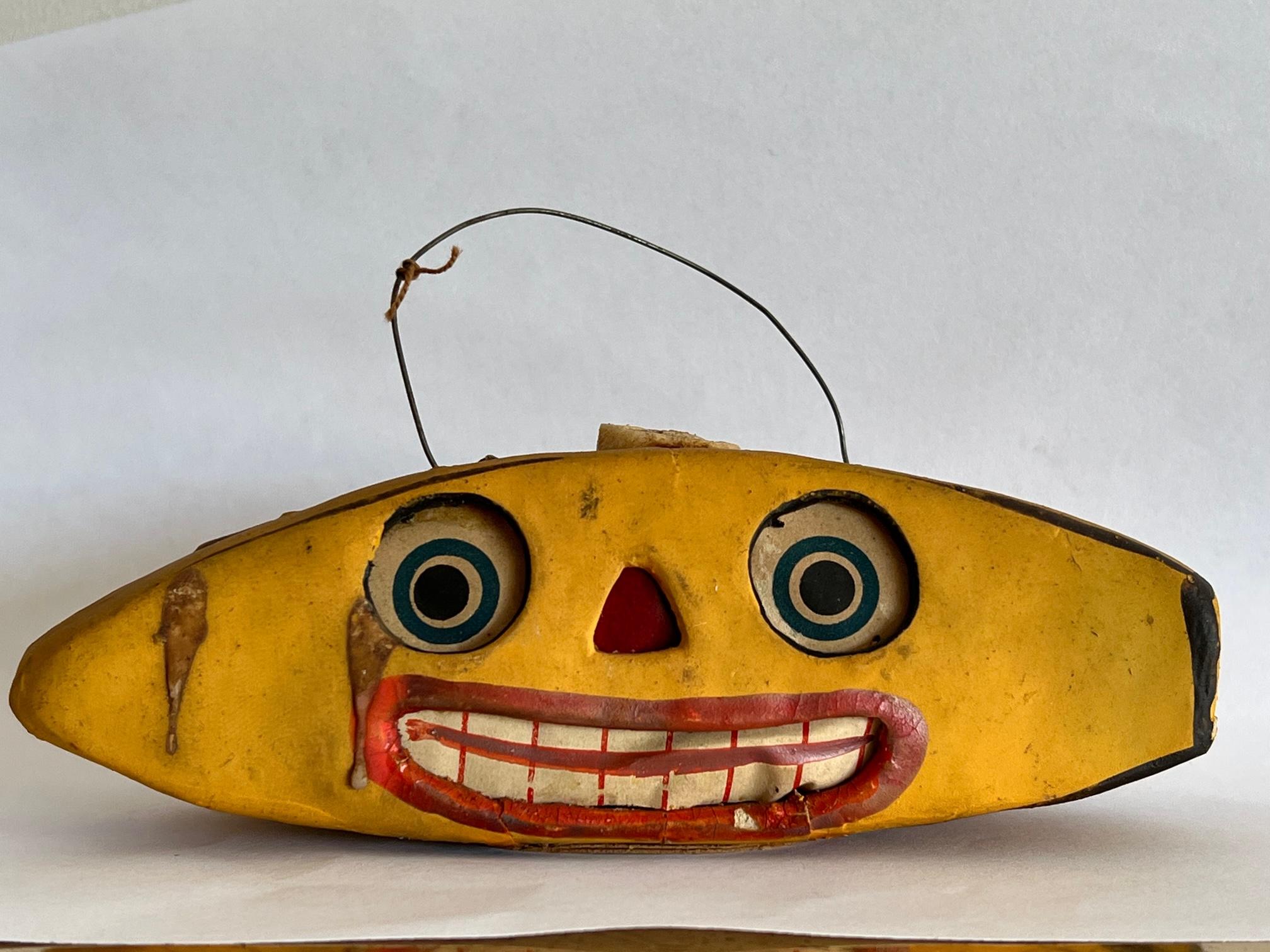 Folk Art Halloween Banana Toy Lantern Germany, 1930's