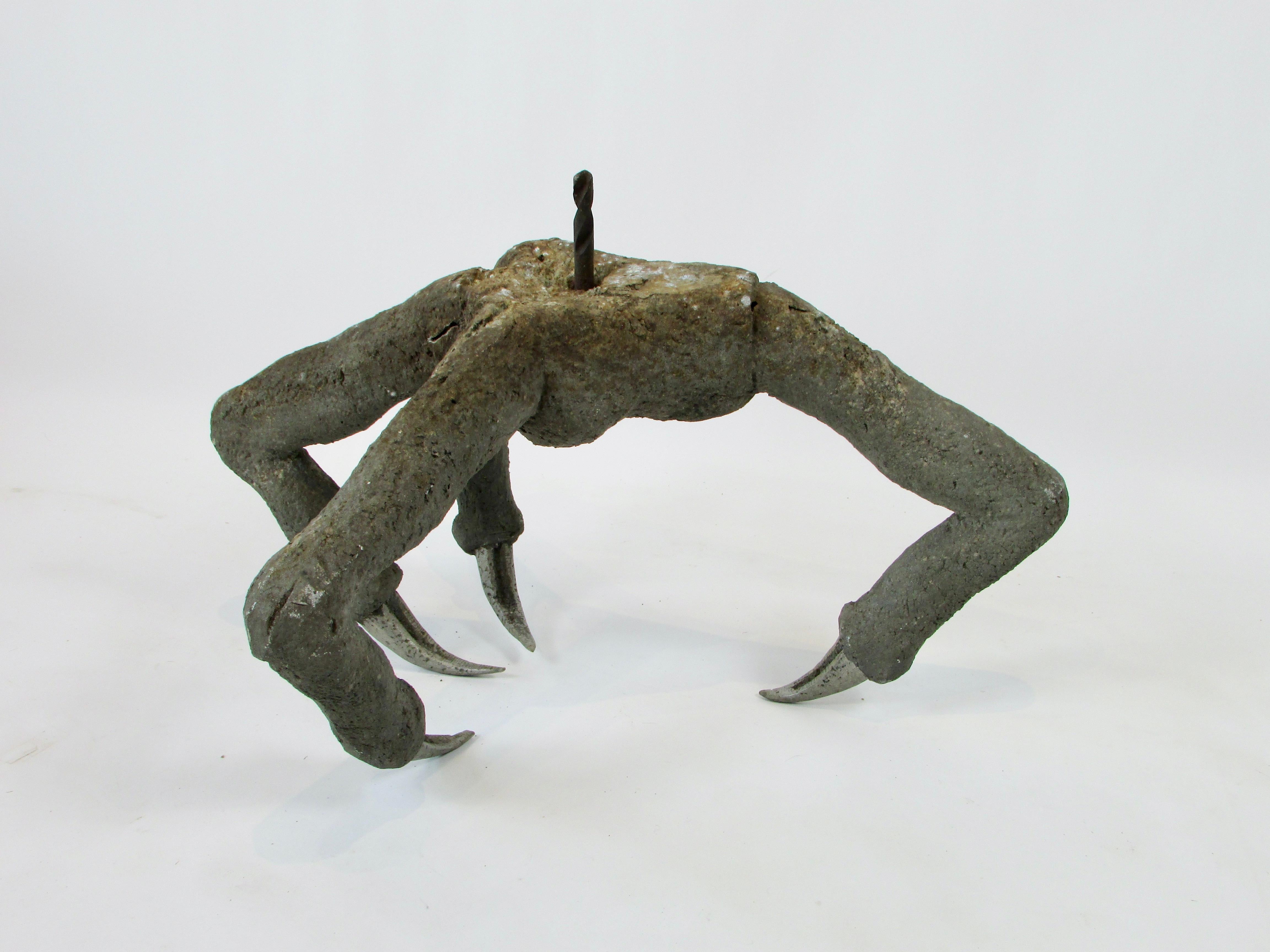 20th Century Macabre Eery Artist Made Cast Aluminum Claw with Talons For Sale