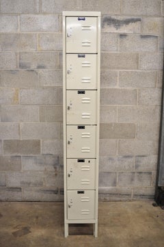 Hallowell 6-Tier Metal Tall Beige Narrow Deep Storage Gym School Locker