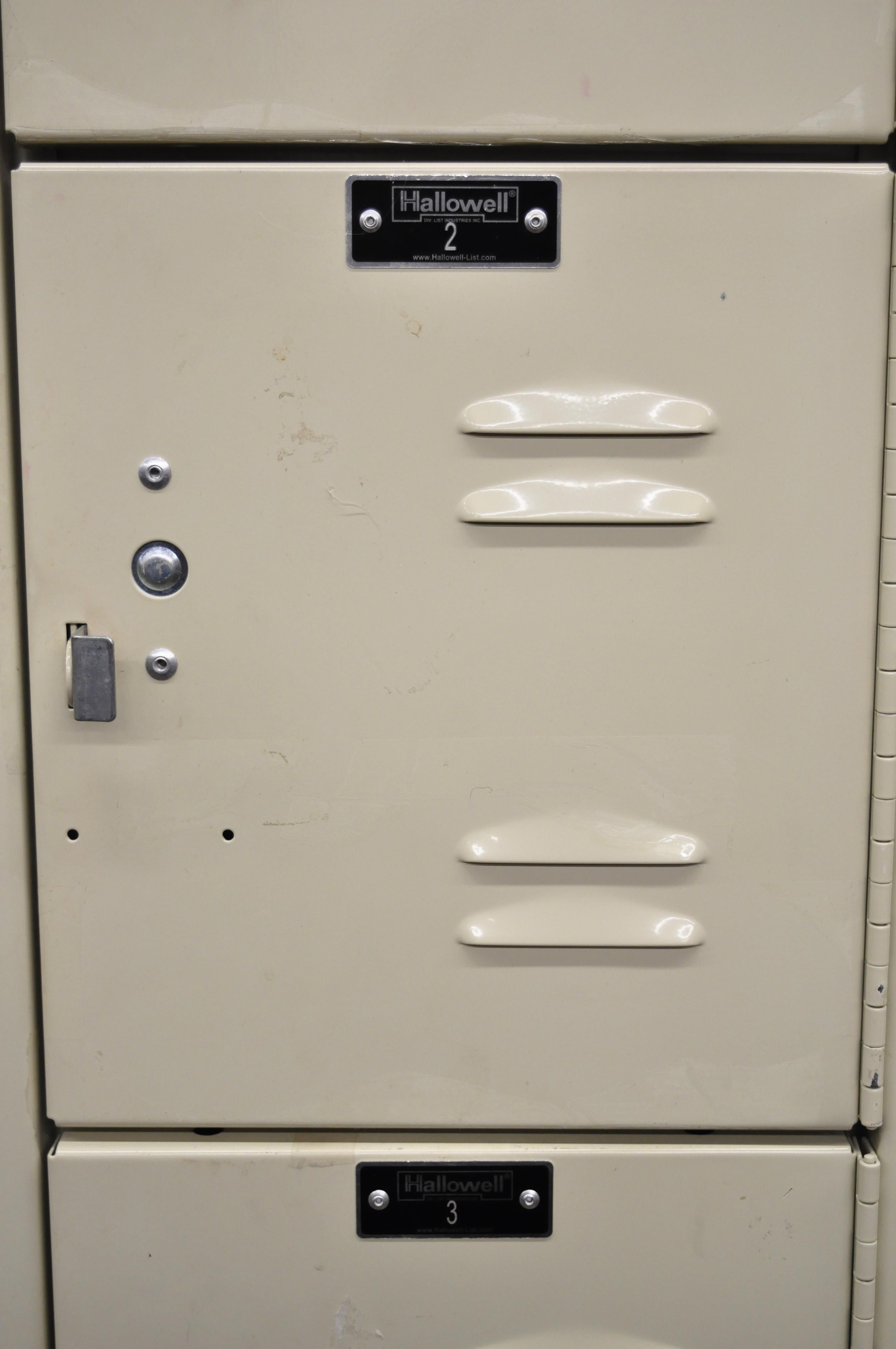 North American Hallowell 6-Tier Metal Tall Beige Narrow Deep Storage Gym School Locker