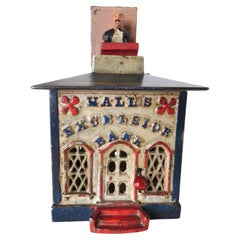 "Hall's Excelsior" Cast Iron Mechanical Toy Savings Bank. American, Circa 1869