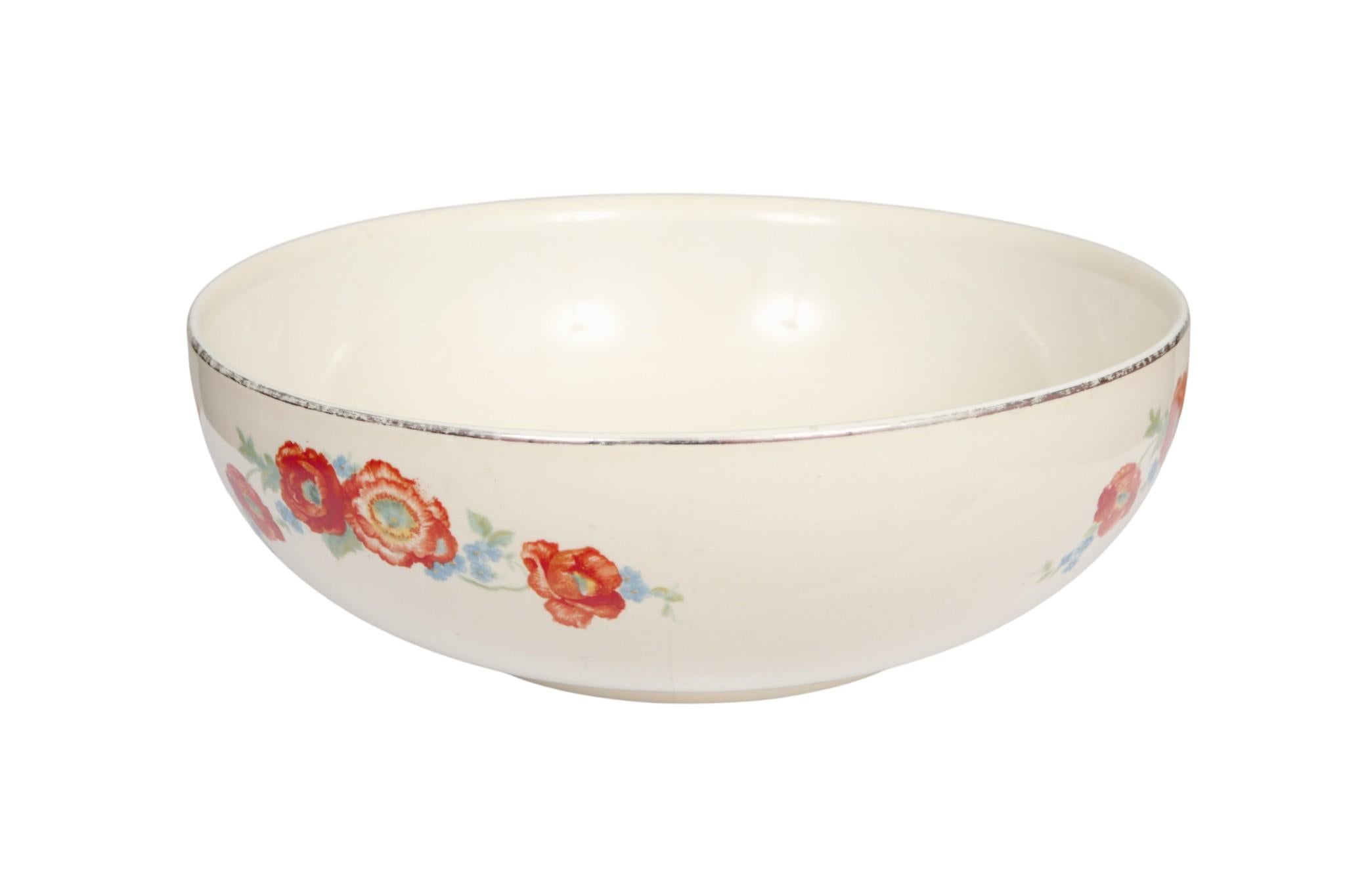 American Hall’s Orange Poppy Ceramic Bowls, Set of 3 For Sale