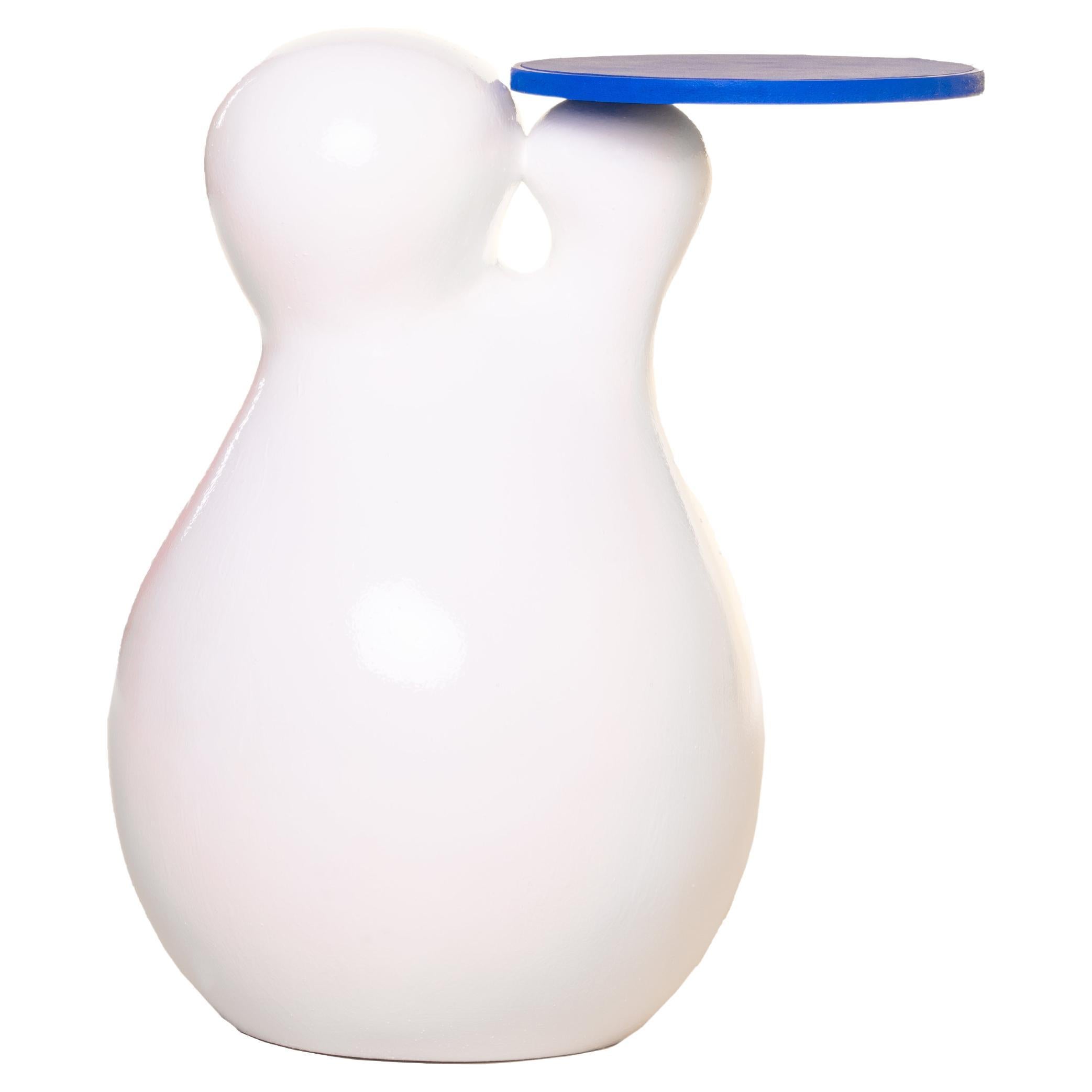 Hallucinations 003, Side Table, Camel Leather Top, Hand Made in UAE For Sale