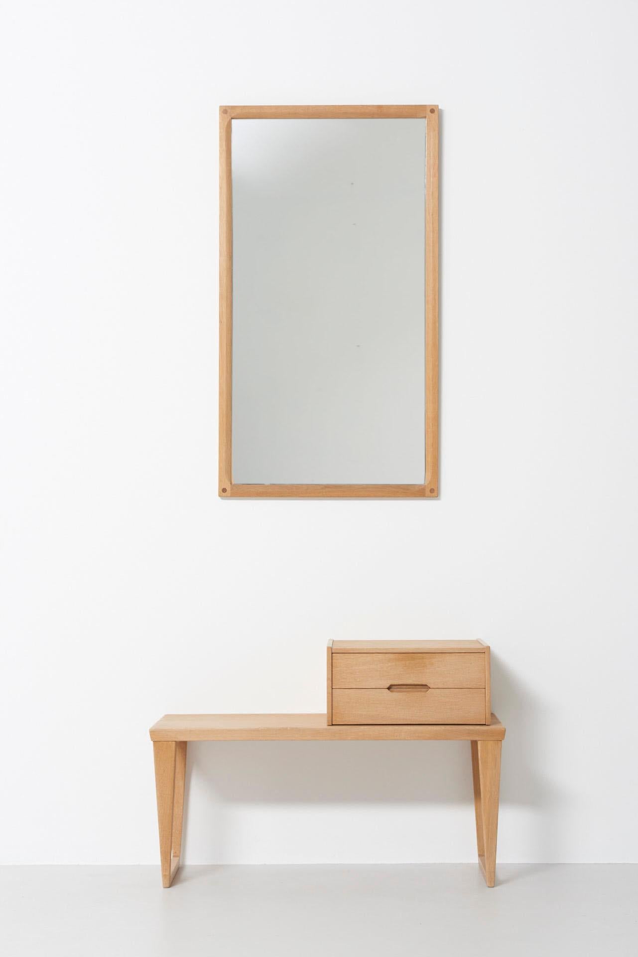 Hallway Furniture In Oak With Mirror Kai Kristiansen At 1stdibs