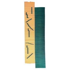 Tapis de couloir en fibre naturelle 3'x8' avec motif vert en stock