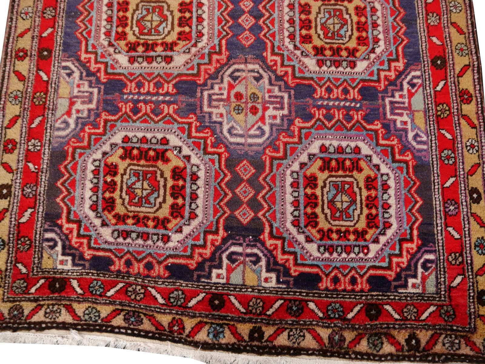 Hallway Runner Caucasian Rug Vintage Azeri Turkmen Design Djoharian Collection For Sale 3