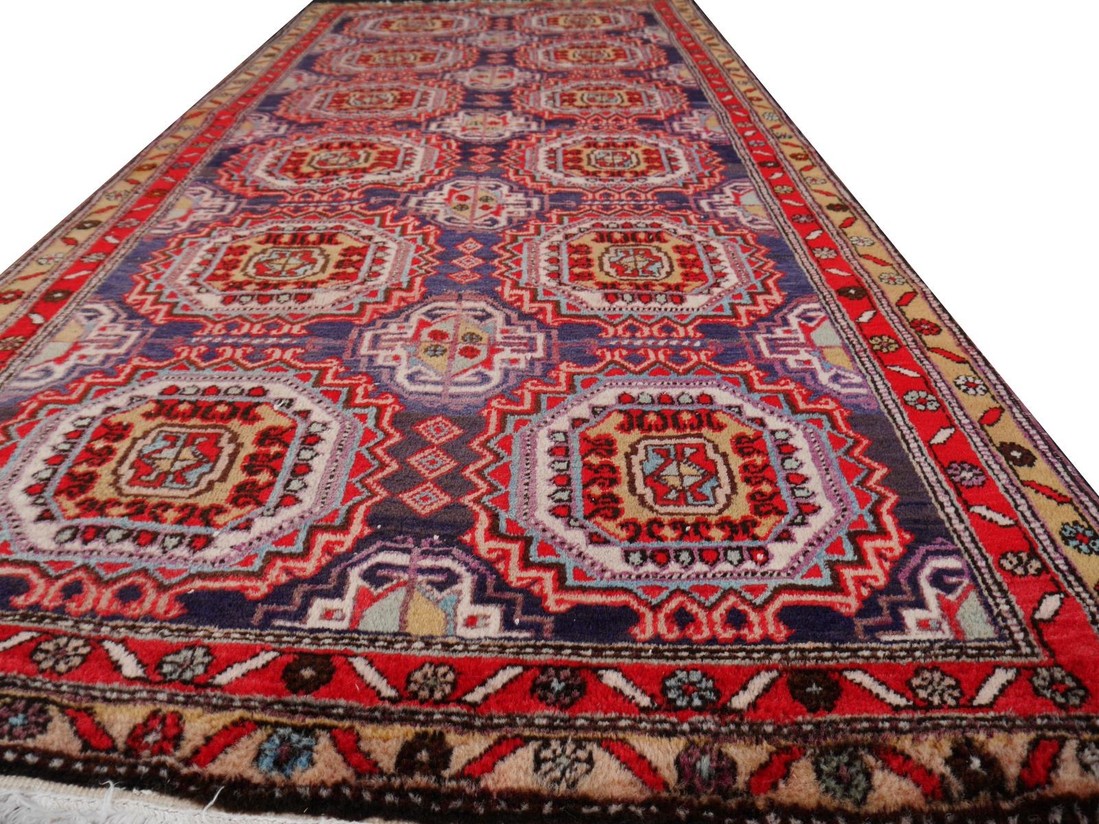 Hallway Runner Caucasian Rug Vintage Azeri Turkmen Design Djoharian Collection For Sale 5
