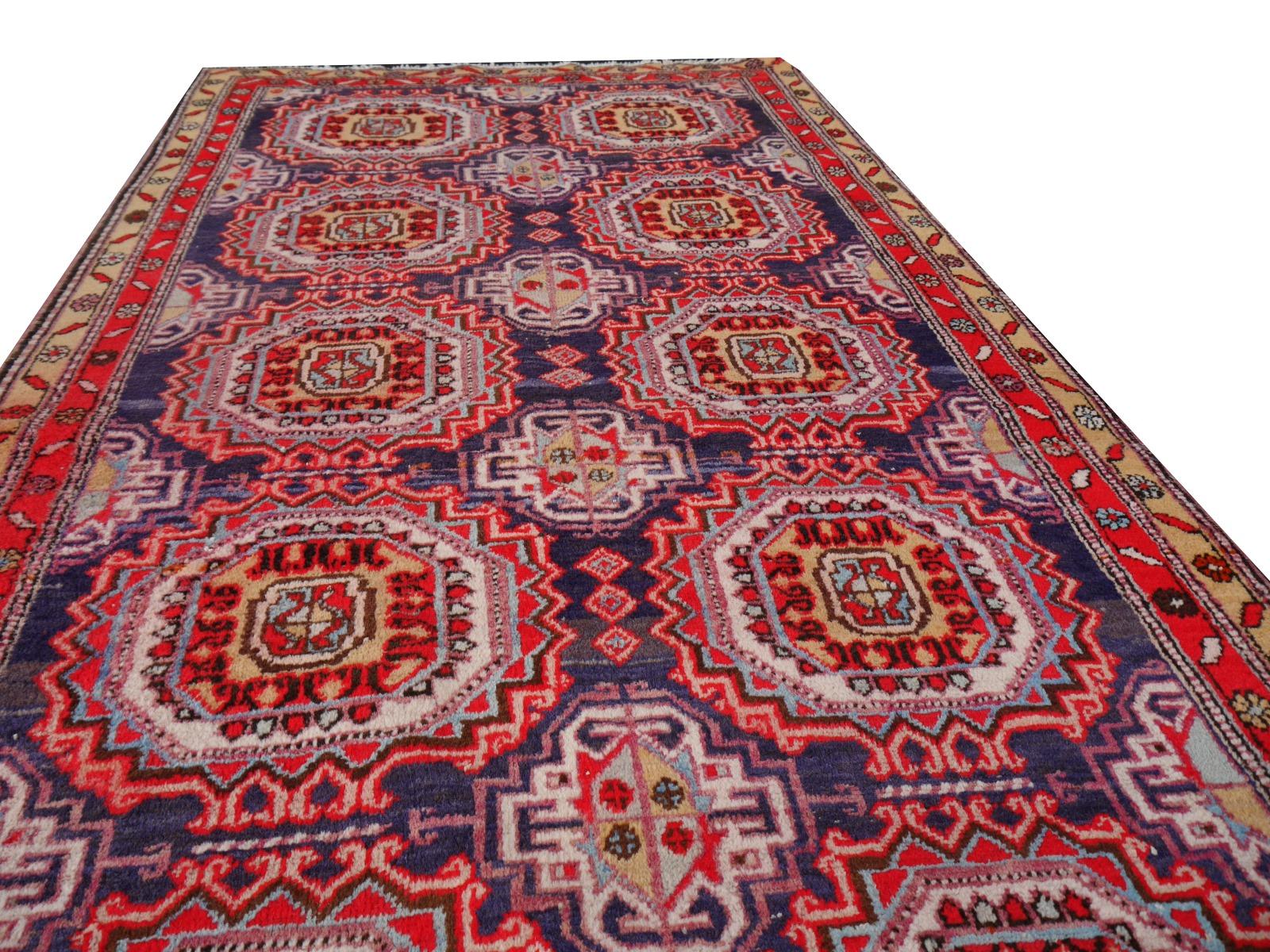 Hallway Runner Caucasian Rug Vintage Azeri Turkmen Design Djoharian Collection For Sale 6