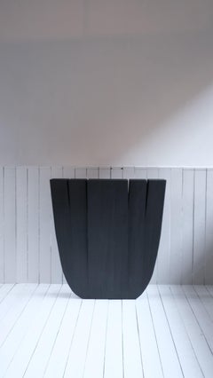 U Shape Black Iroko Wood Table, Signed by Arno Declercq