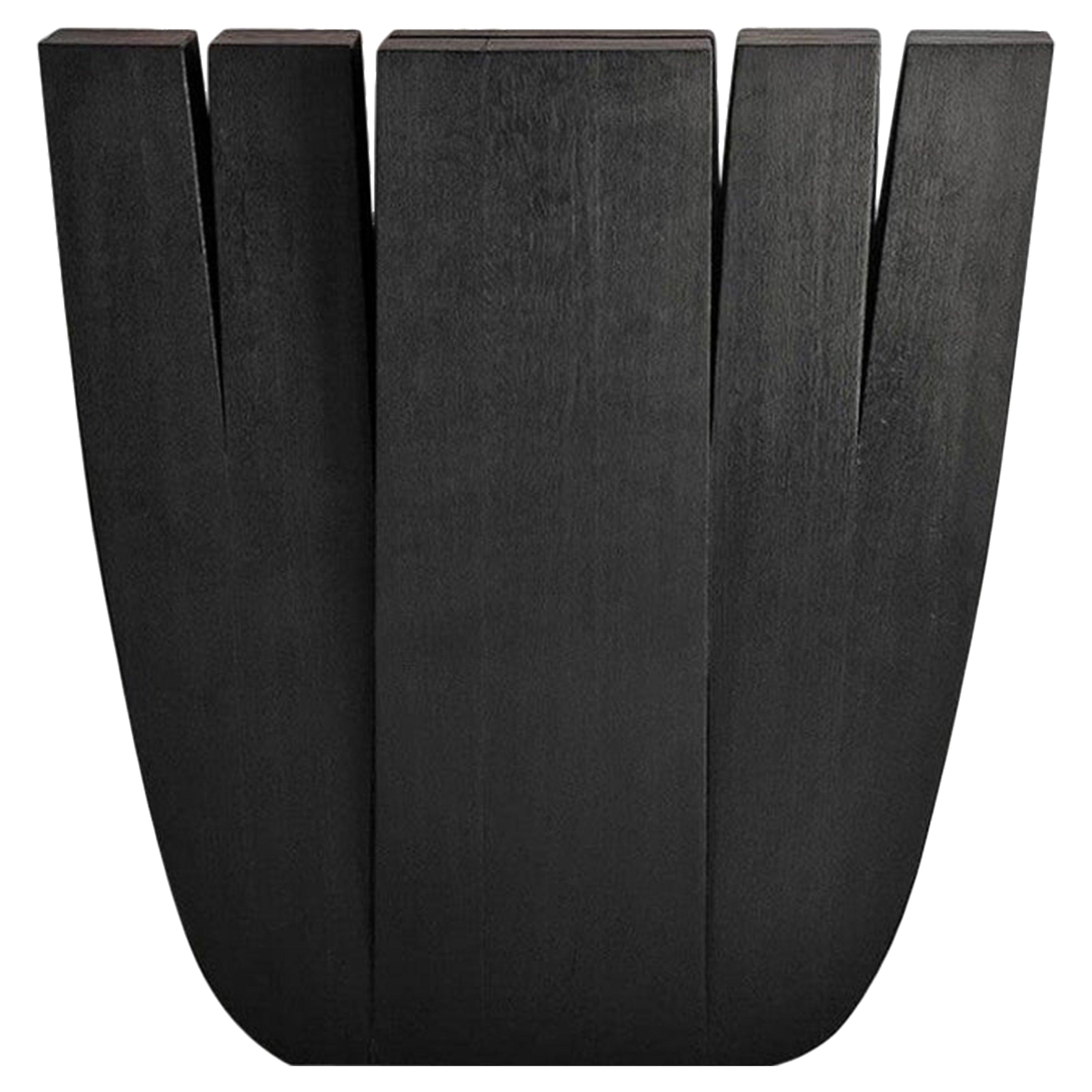 U Shape Black Iroko Wood Table, Signed by Arno Declercq