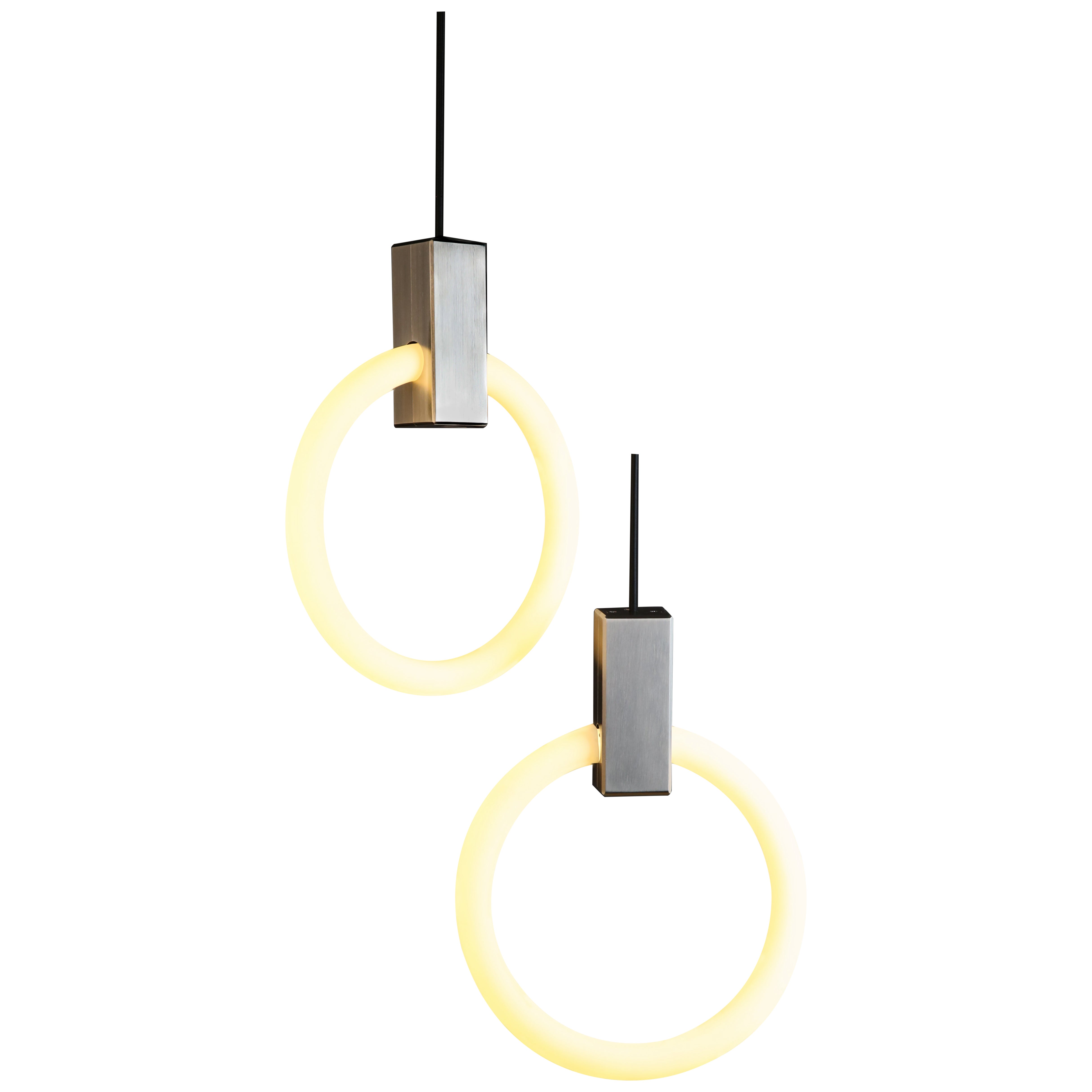 Limited Edition Brushed Nickel Finish Halo 12" Pendant Light
