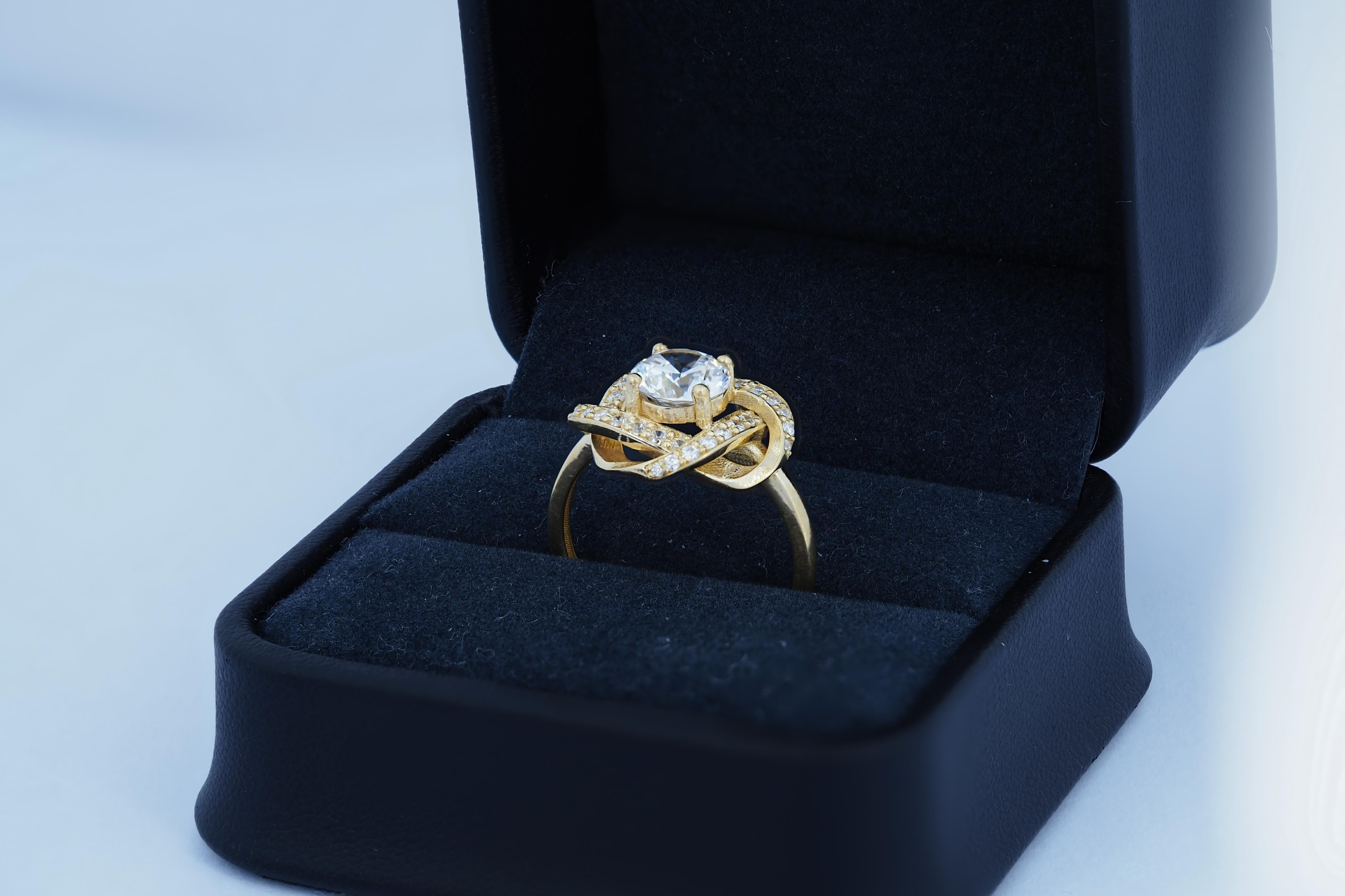  Halo 1.5 ct Round Brilliant Moissanite Engagement 14k Gold Ring In New Condition For Sale In Istanbul, TR