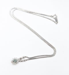 Halo Alexandrite & Diamond Necklace in Platinum- GIA 2231584344