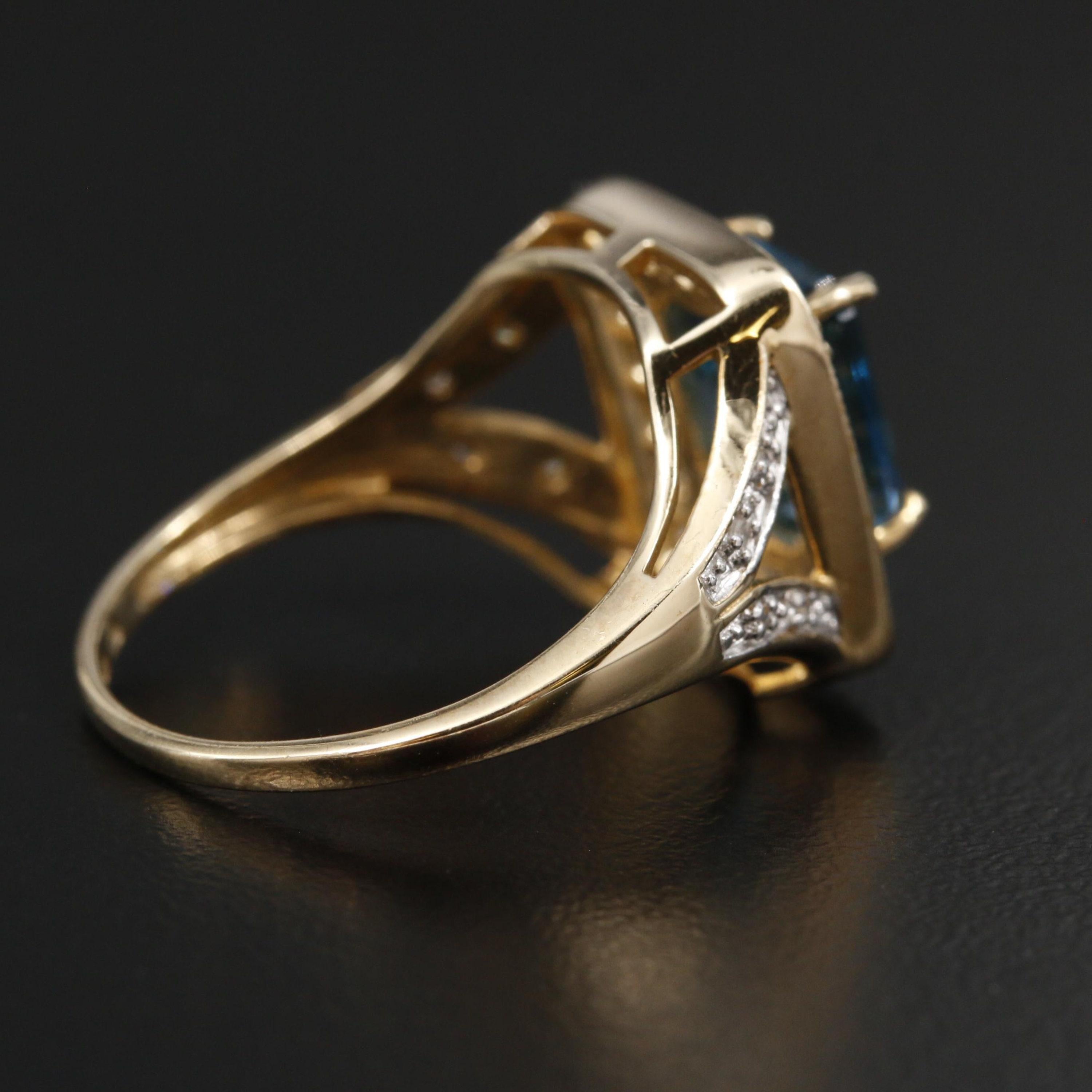 in vendita:  Anello di fidanzamento con acquamarina Halo Anello di fidanzamento con diamante con acquamarina Art Deco 4