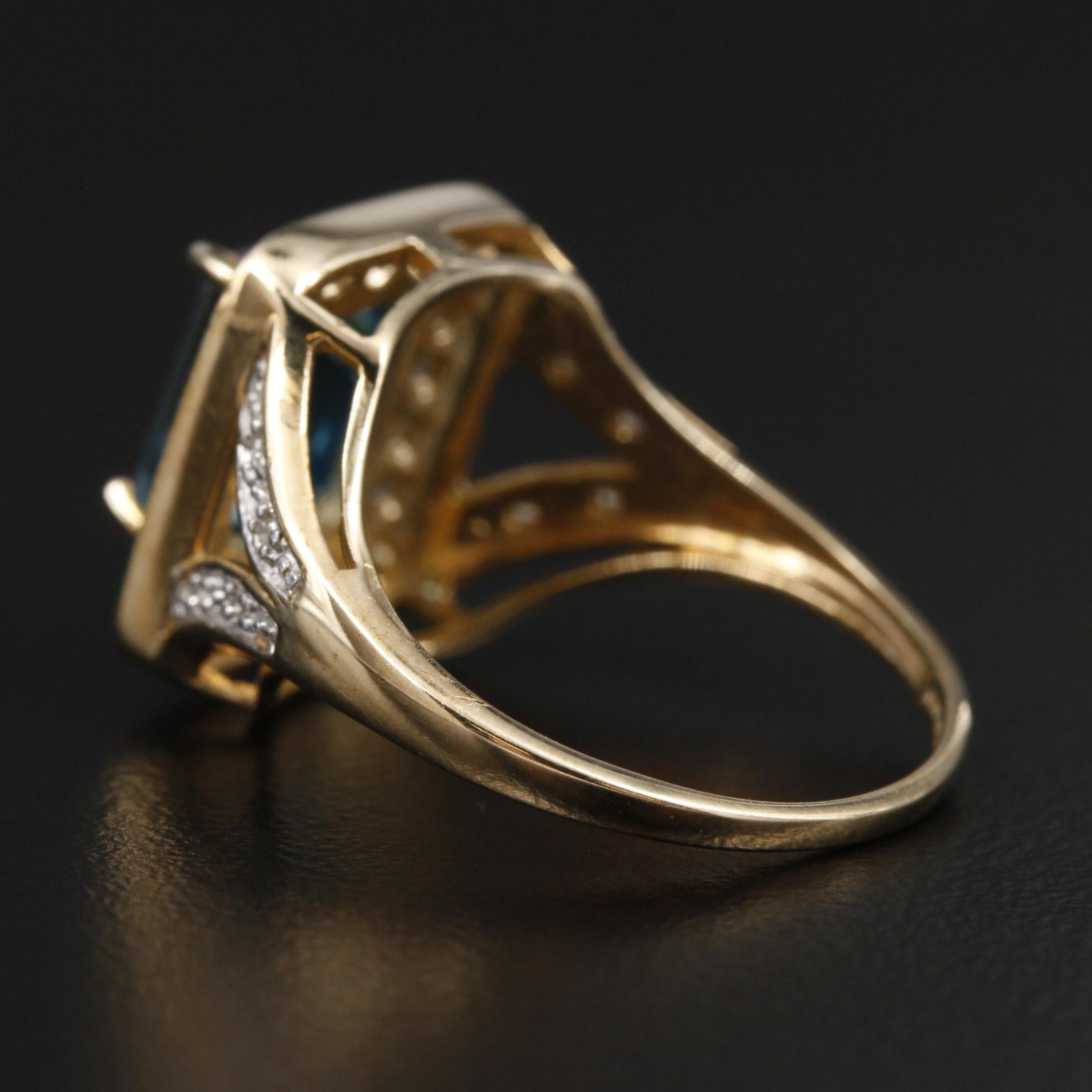 in vendita:  Anello di fidanzamento con acquamarina Halo Anello di fidanzamento con diamante con acquamarina Art Deco 5