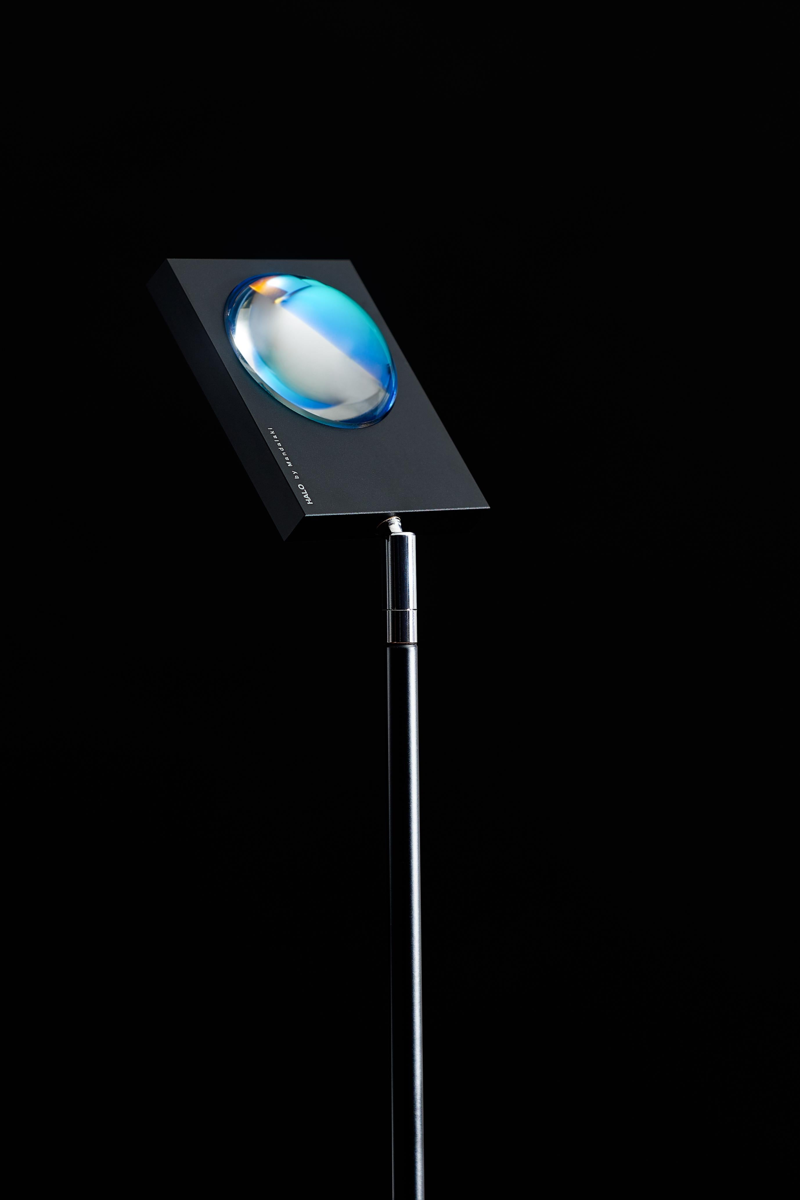 Italian 'Halo Big 2' Deep Blue Floor Lamp or Color Projector by Mandalaki Studio For Sale