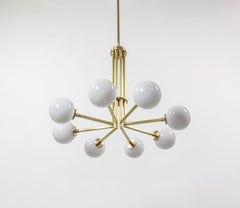 Halo, Brass, Hand Blown Glass, Contemporary Chandelier, Kalin Asenov