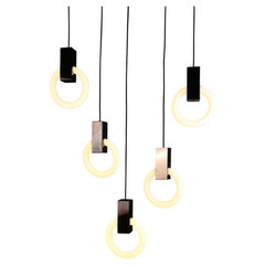 Halo C5 Sculptural Chandelier in Custom Antique Mirror Finish