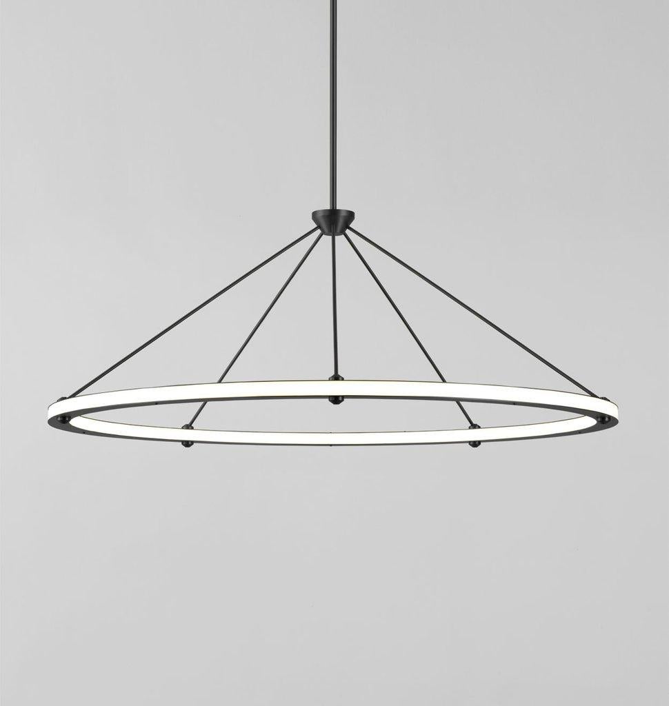 Modern Halo Circle Pendant Light in Brass by Paul Loebach for Roll & Hill