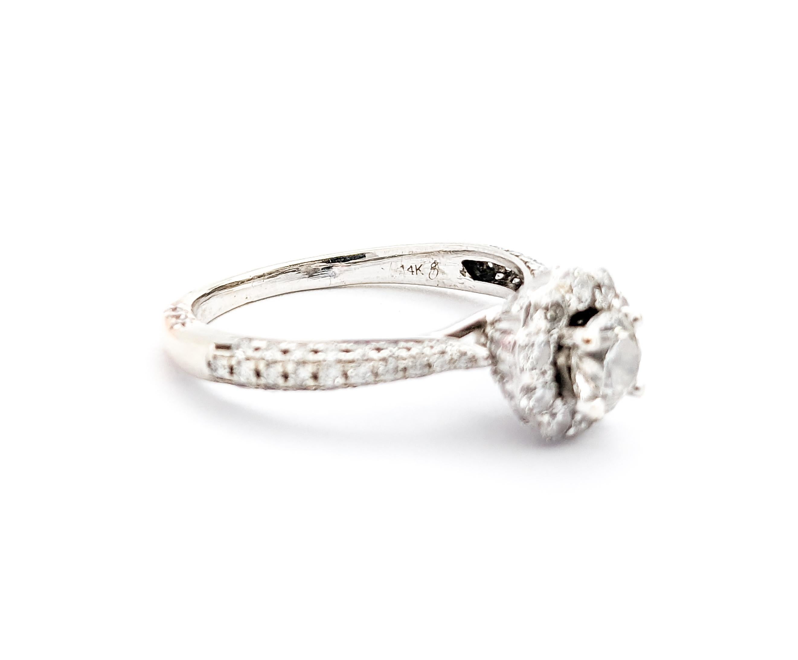 Halo Design 1ctw Diamond Ring In White Gold For Sale 1