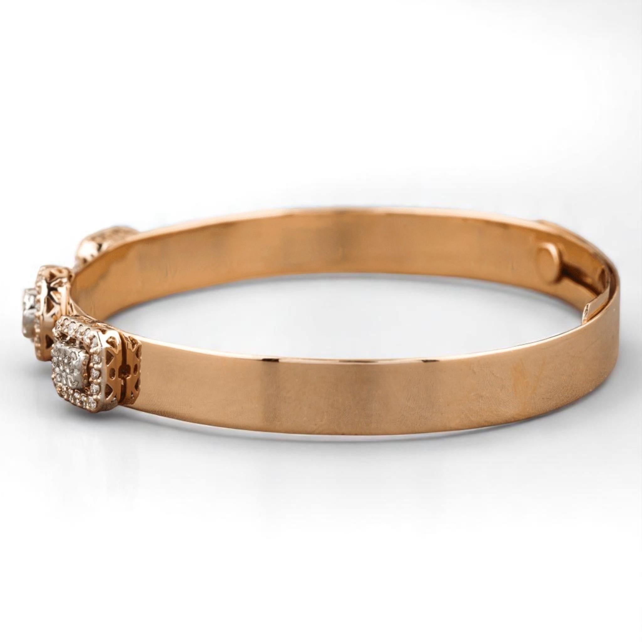 Halo-Diamantenarmband aus 14k massivem Gold (zertifiziert) im Zustand „Neu“ im Angebot in New Delhi, DL