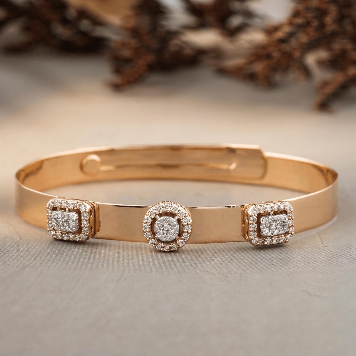 Halo-Diamantenarmband aus 14k massivem Gold (zertifiziert) im Angebot 1