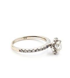 Halo Diamond Engagement Ring in 14k White Gold