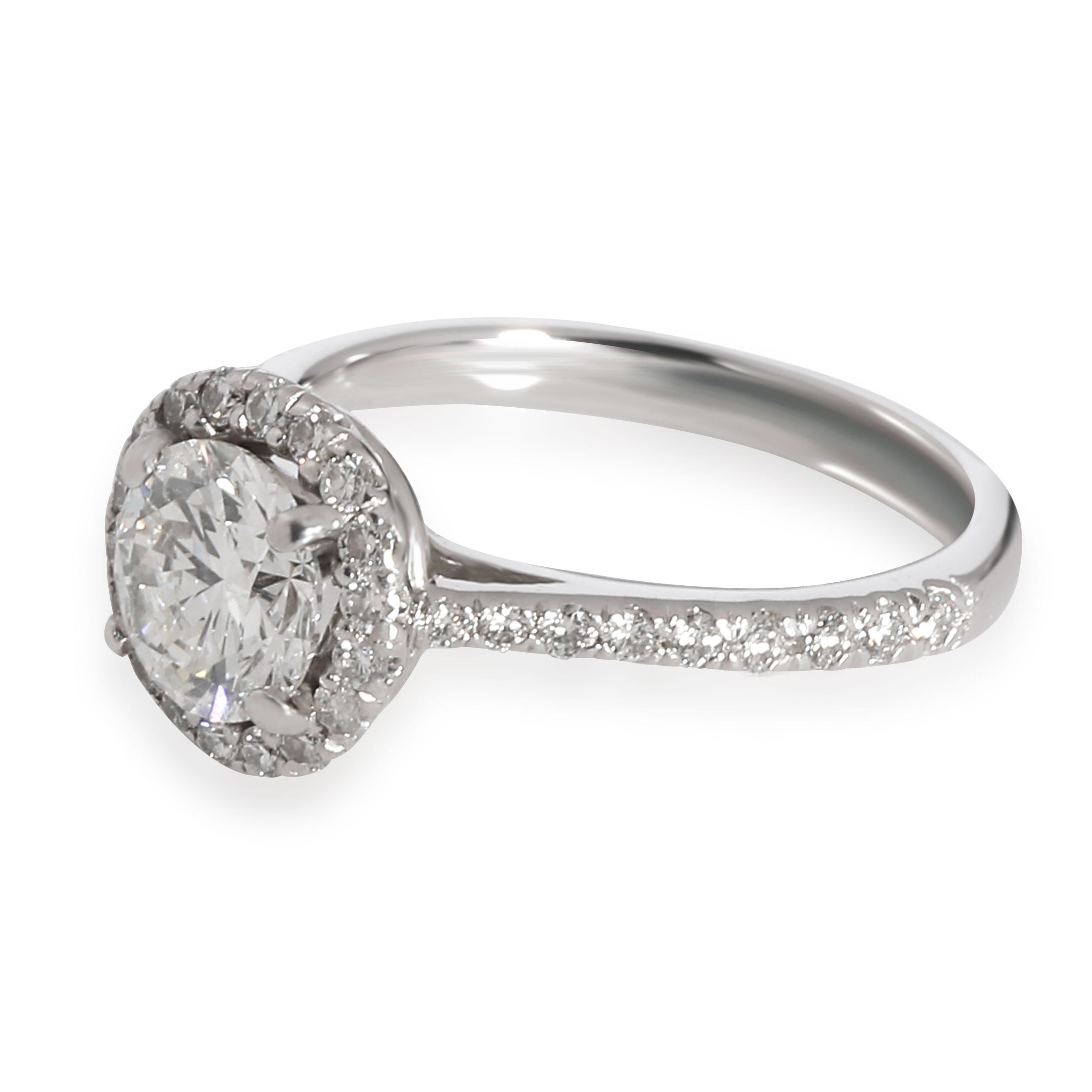 Modern Halo Diamond Engagement Ring in Platinum EGL Certified F SI2 1.05 CTW
