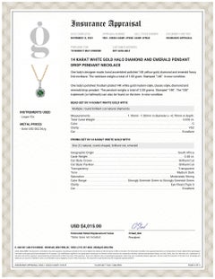 Halo Diamond Round Emerald 0.75 Pendant Yellow White Gold Pendant Necklace