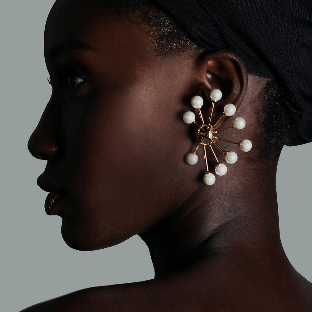 The Halo Earring design is intricately elegant yet effortlessly illustrates your passion for travel and adventure. Featuring a stunning globe pendant and 10 pearls, these earrings will certainly turn heads whenever you wear them. They are the