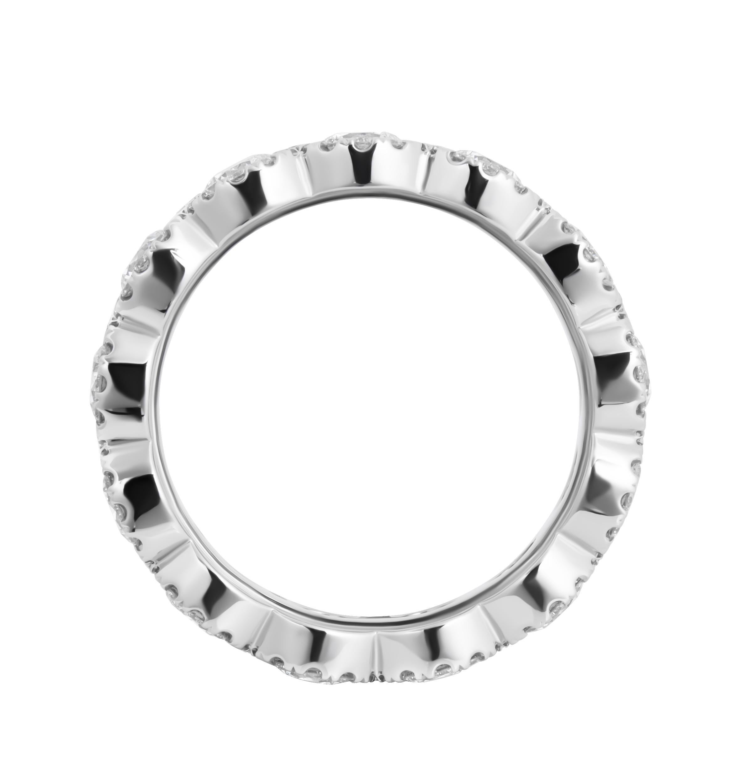 Modern Halo Eternity Band with Round Diamonds For Sale