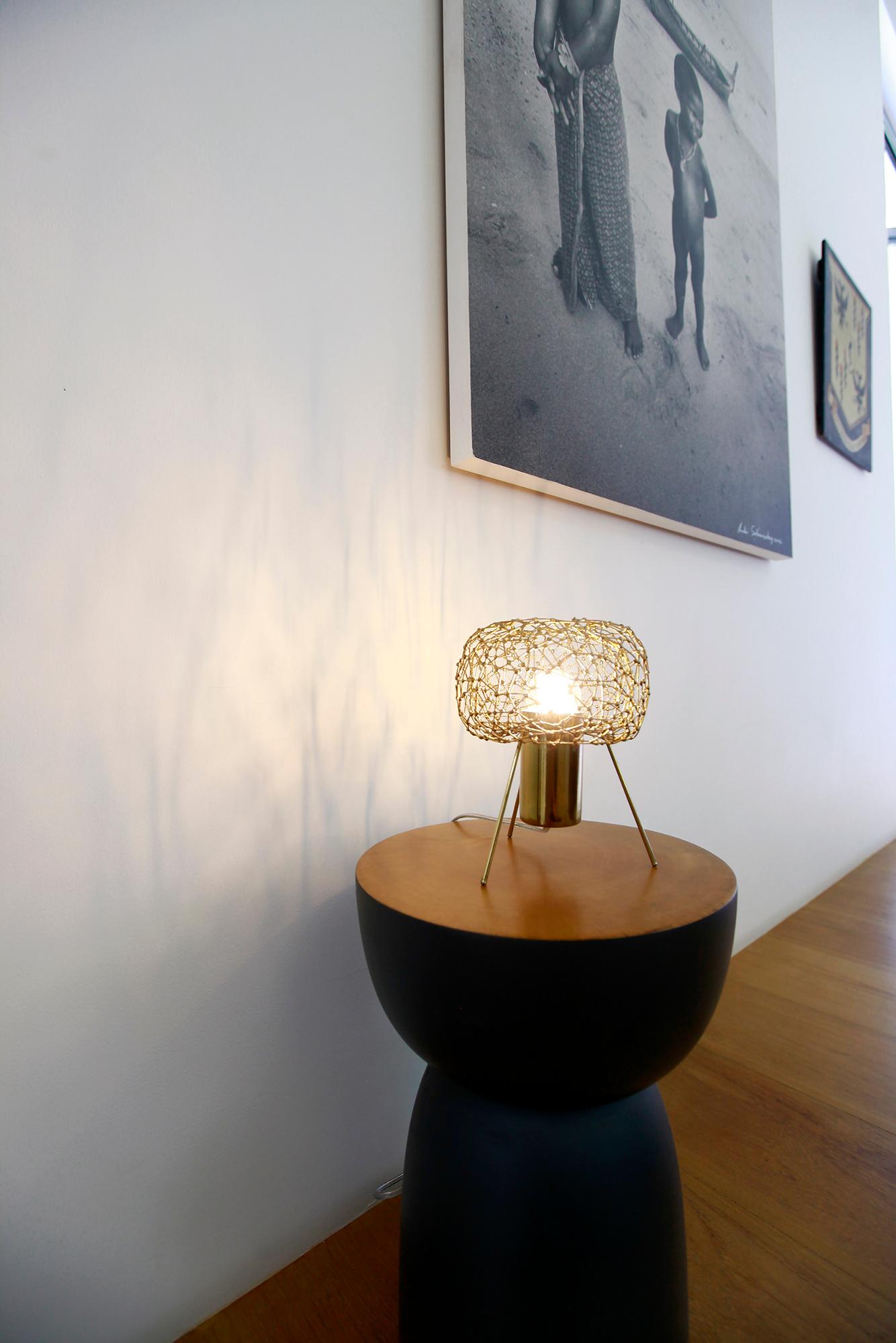 Halo-Ette by Ango, Hand-Welded Brass Table Lamp In New Condition For Sale In Bangkok, TH