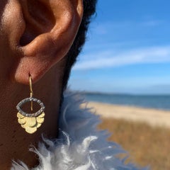 Halo Feather Evil Eye Earrings