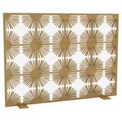 Halo Fireplace Screen in Aged Gold