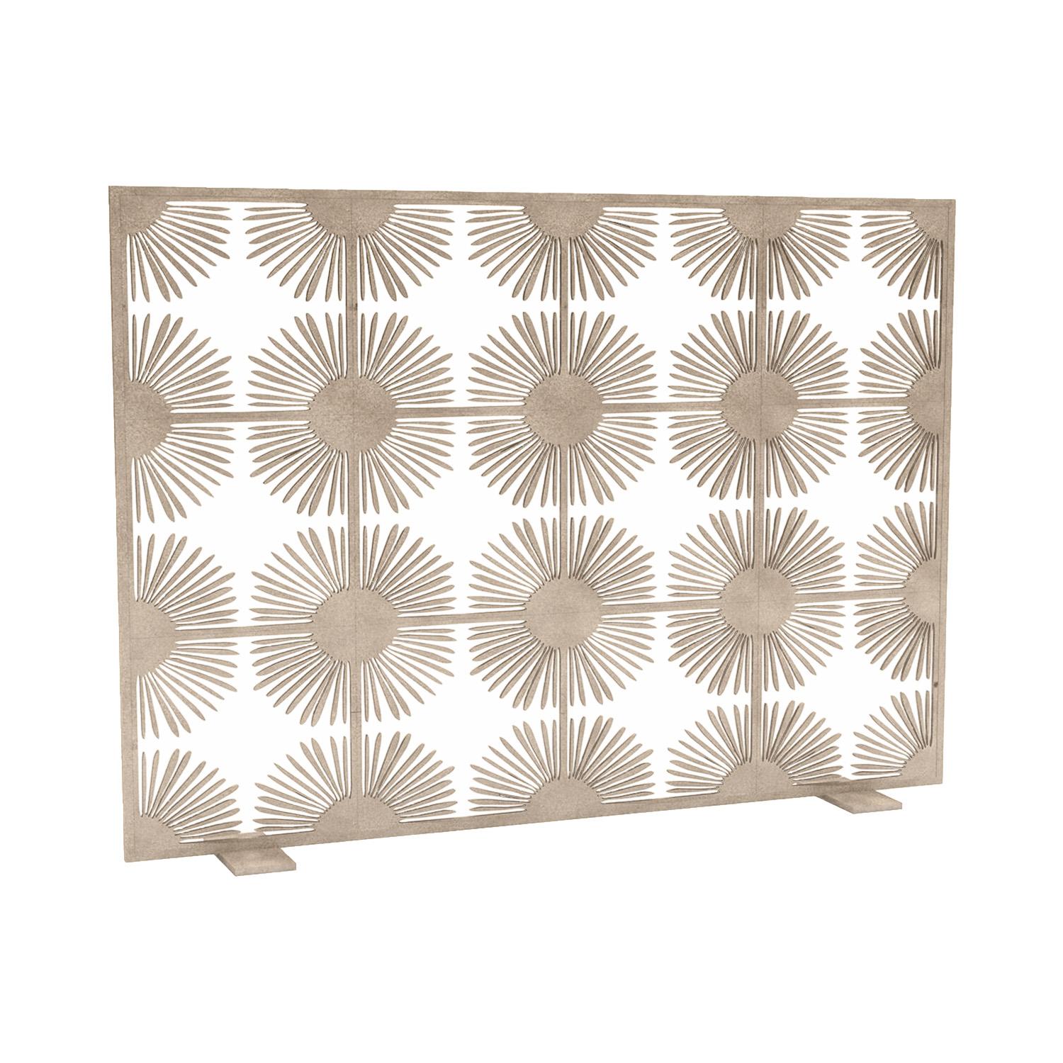 Halo Fireplace Screen in Aged Silver For Sale
