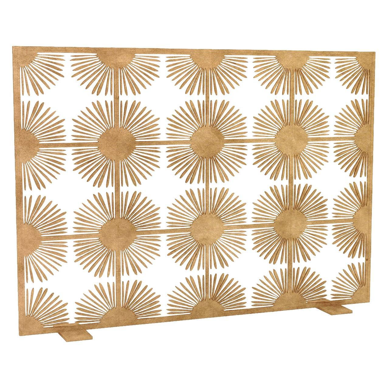 Halo Fireplace Screen in Brilliant Gold For Sale