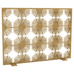 Halo Fireplace Screen in Pure Gold
