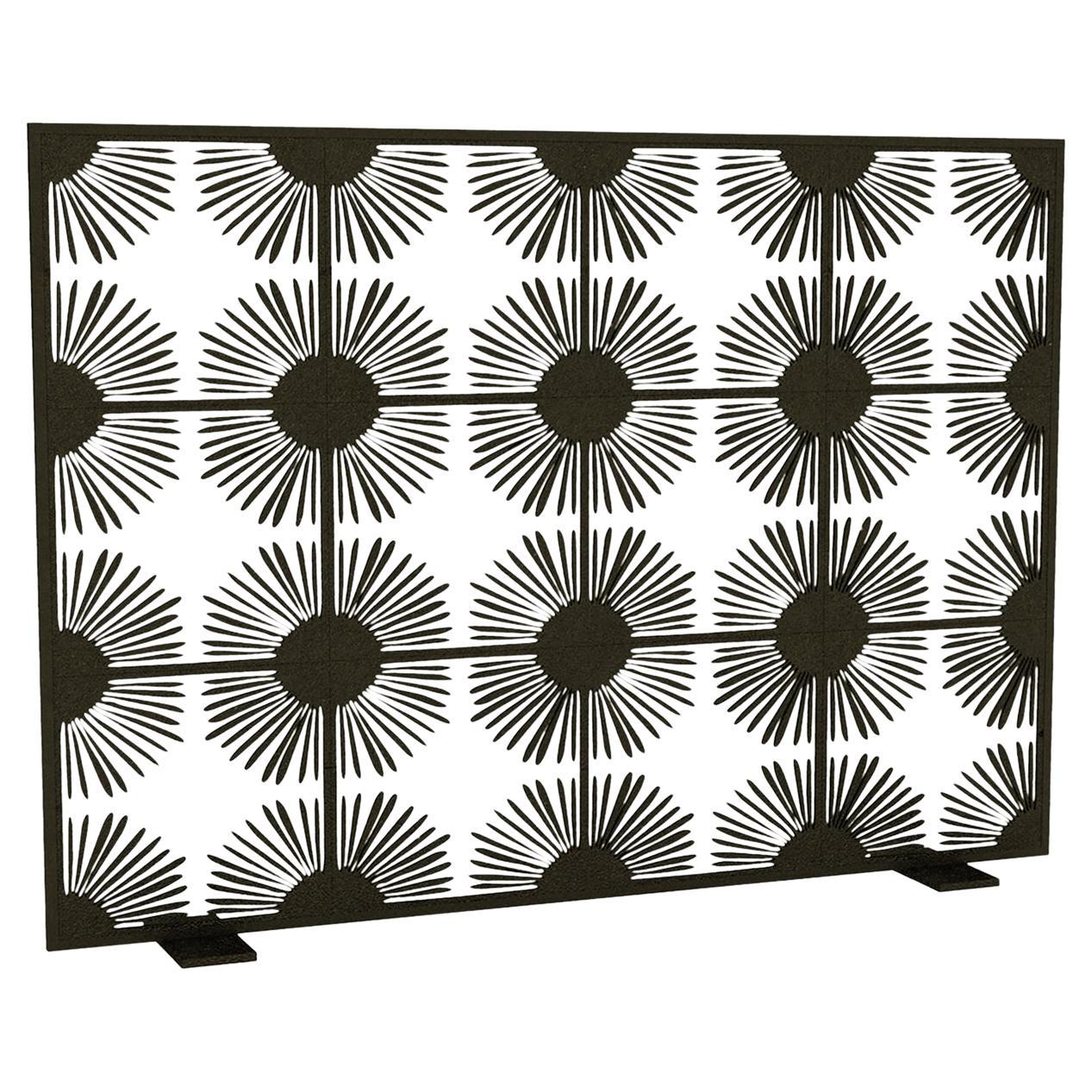 Halo Fireplace Screen in Warm Black