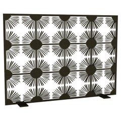 Antique Halo Fireplace Screen in Warm Black