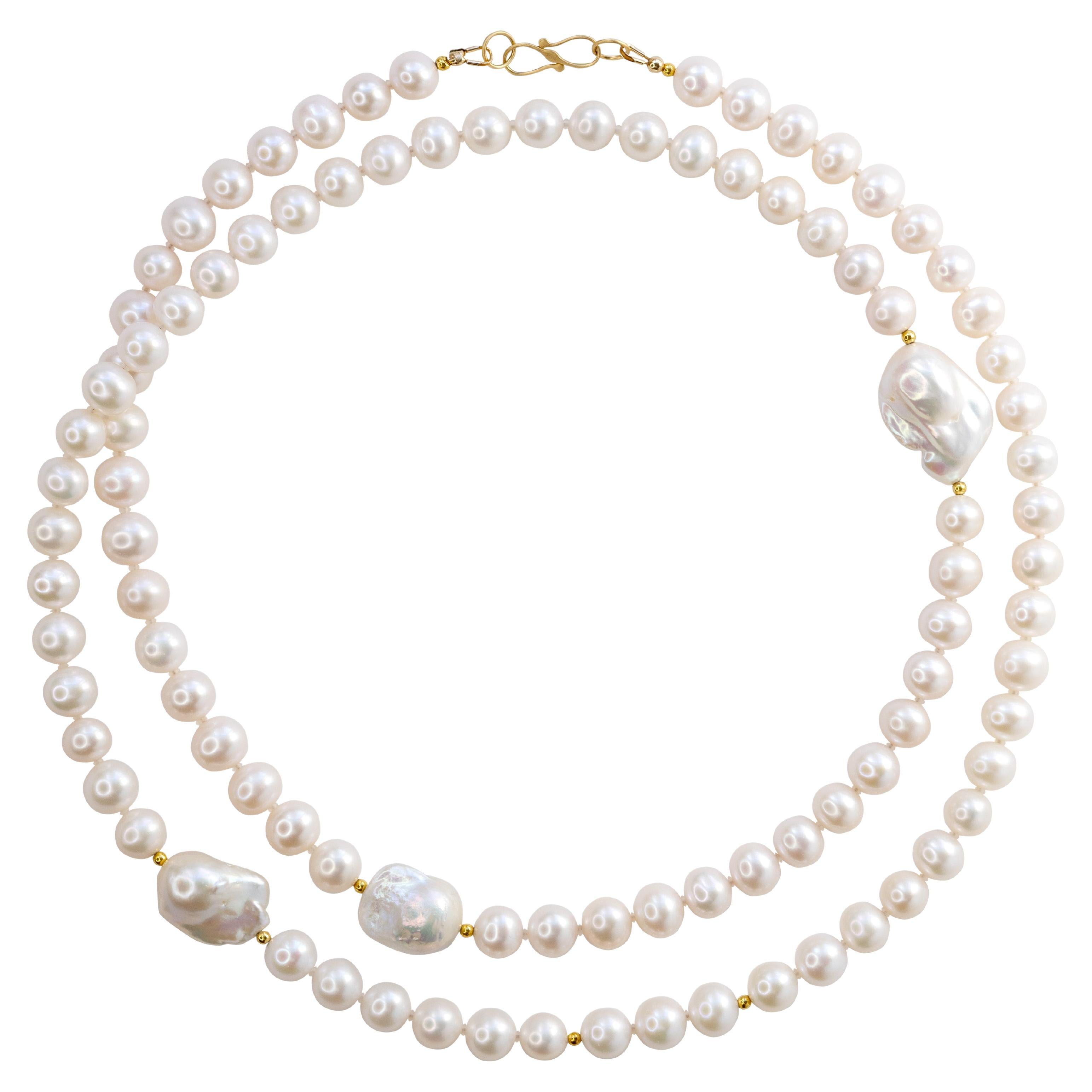 Collana Halo in corda con perle d'acqua dolce