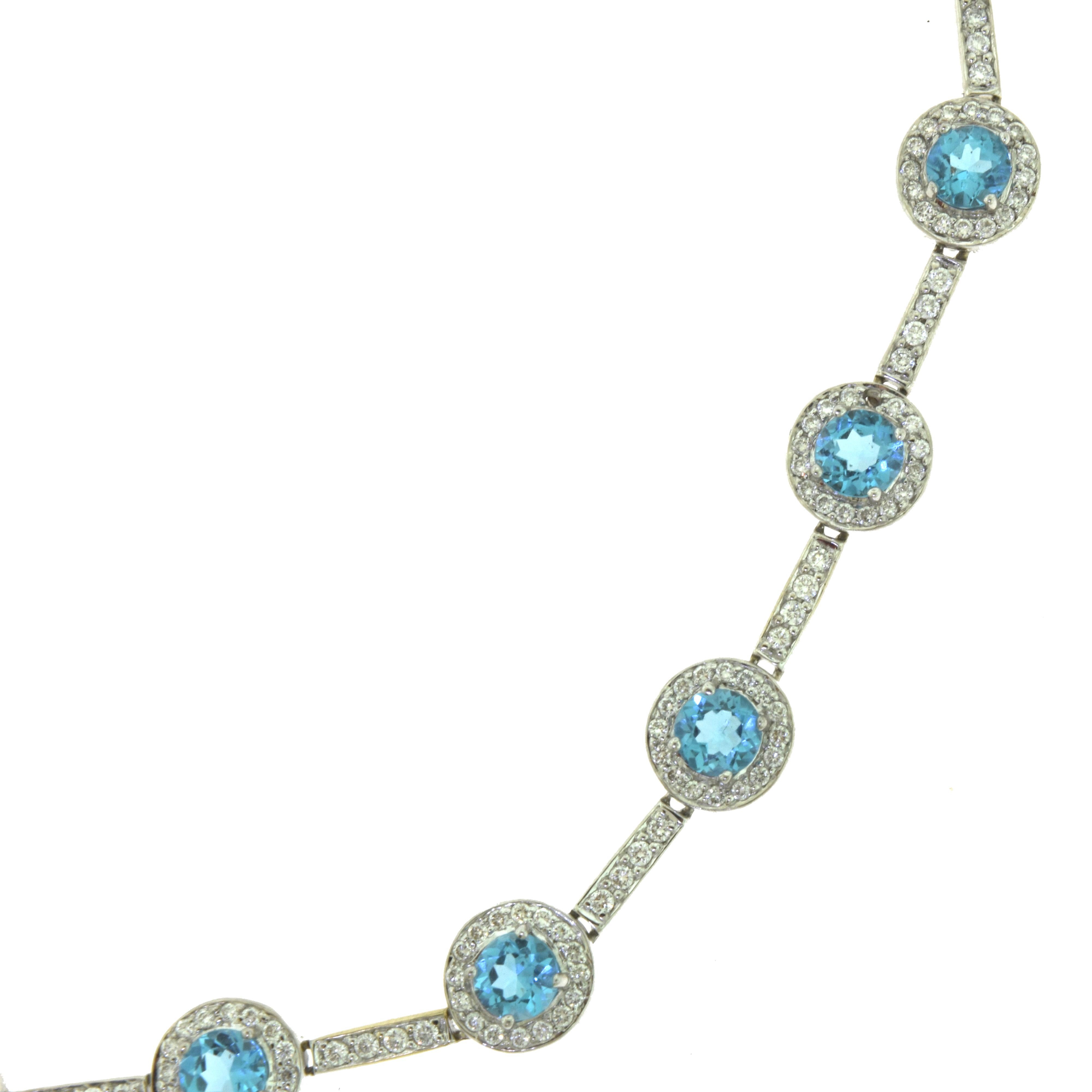 Brilliance Jewels, Miami
Questions? Call Us Anytime!
786,482,8100

Style: Chain Link Necklace 

Metal: White Gold

Metal Purity: 18k

Stones: 21 Round Aquamarine 

                 419 Round Diamonds

Diamond Color: G

Diamond Clarity: