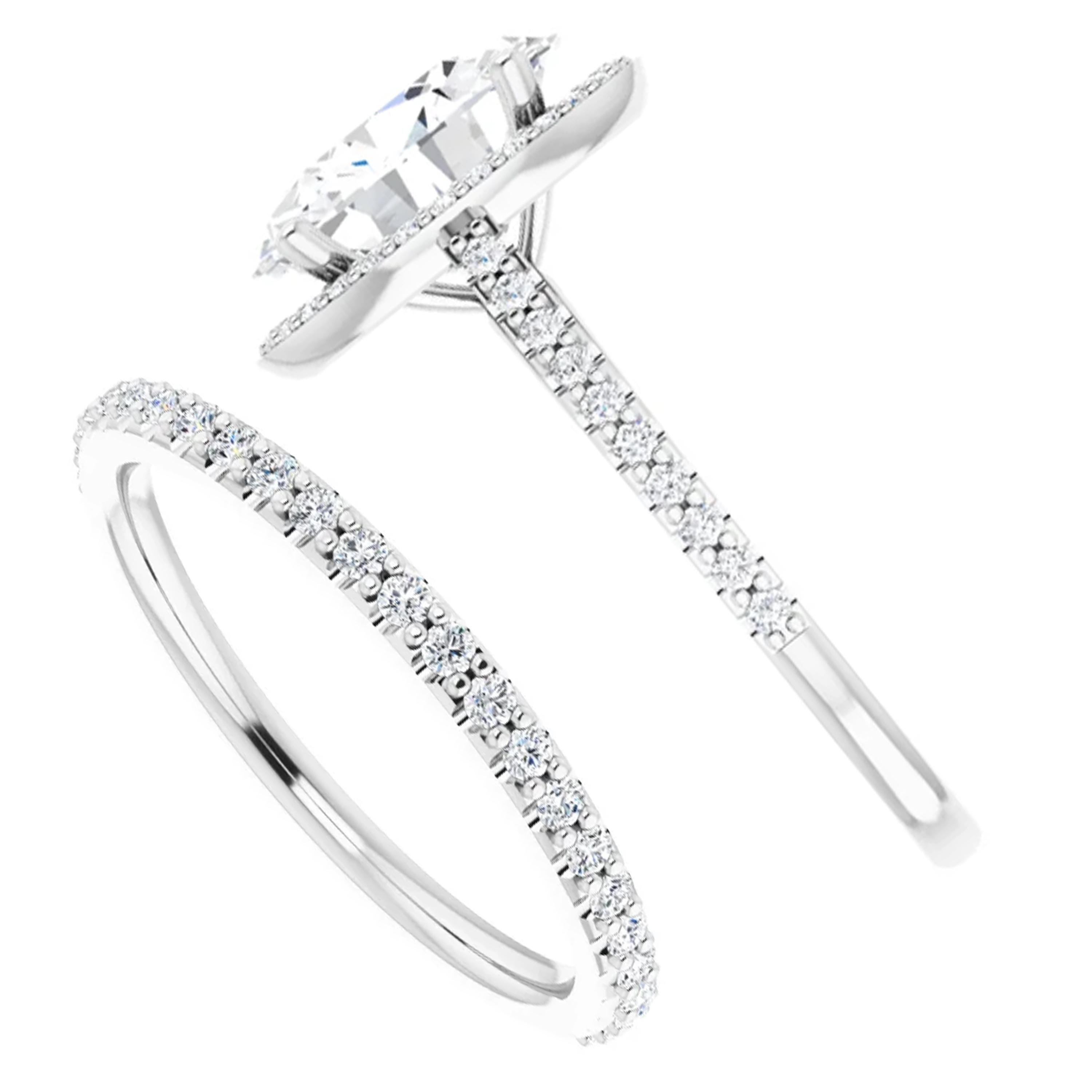 Oval Cut Halo GIA Oval Diamond Wedding Bridal Ring Set 18 Karat White Gold 2.26 Carat For Sale