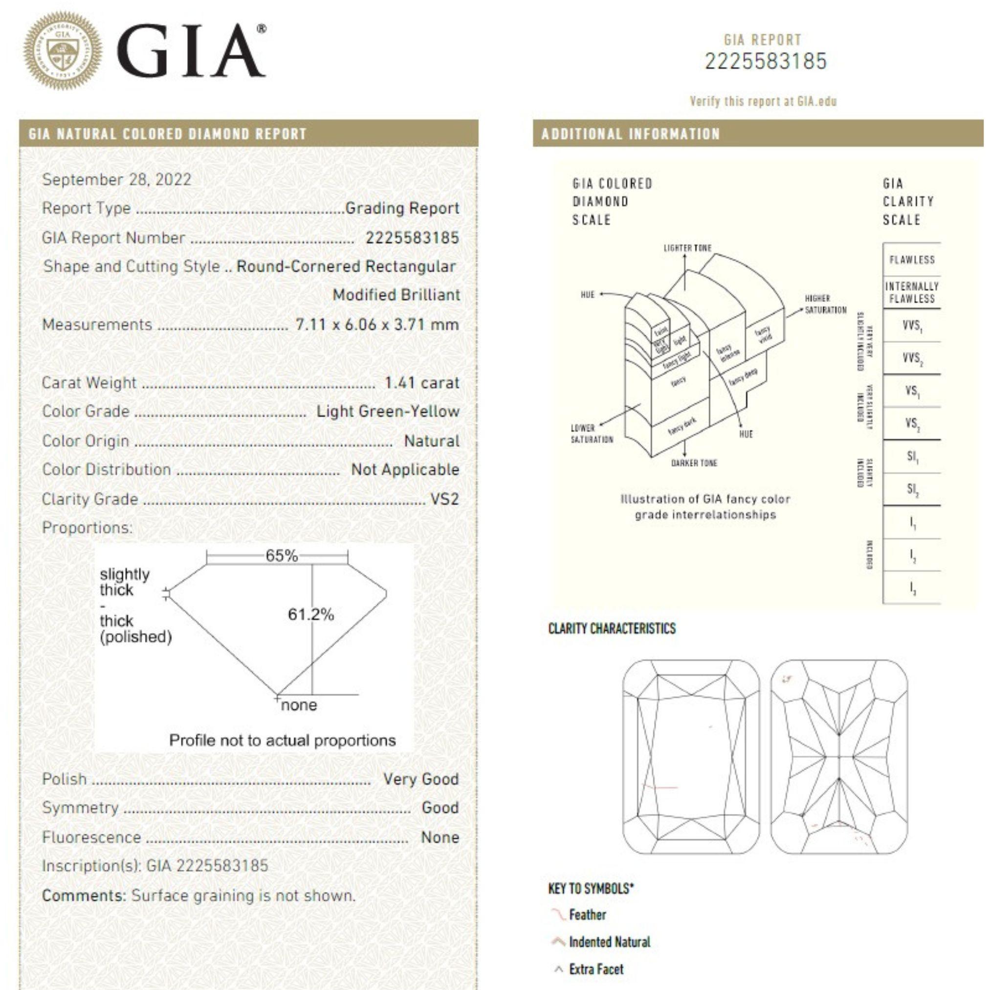 Anillo Halo Verde Radiante 1,41 ct GIA Diamante Natural Rosa y Blanco, Oro 18K en venta 13