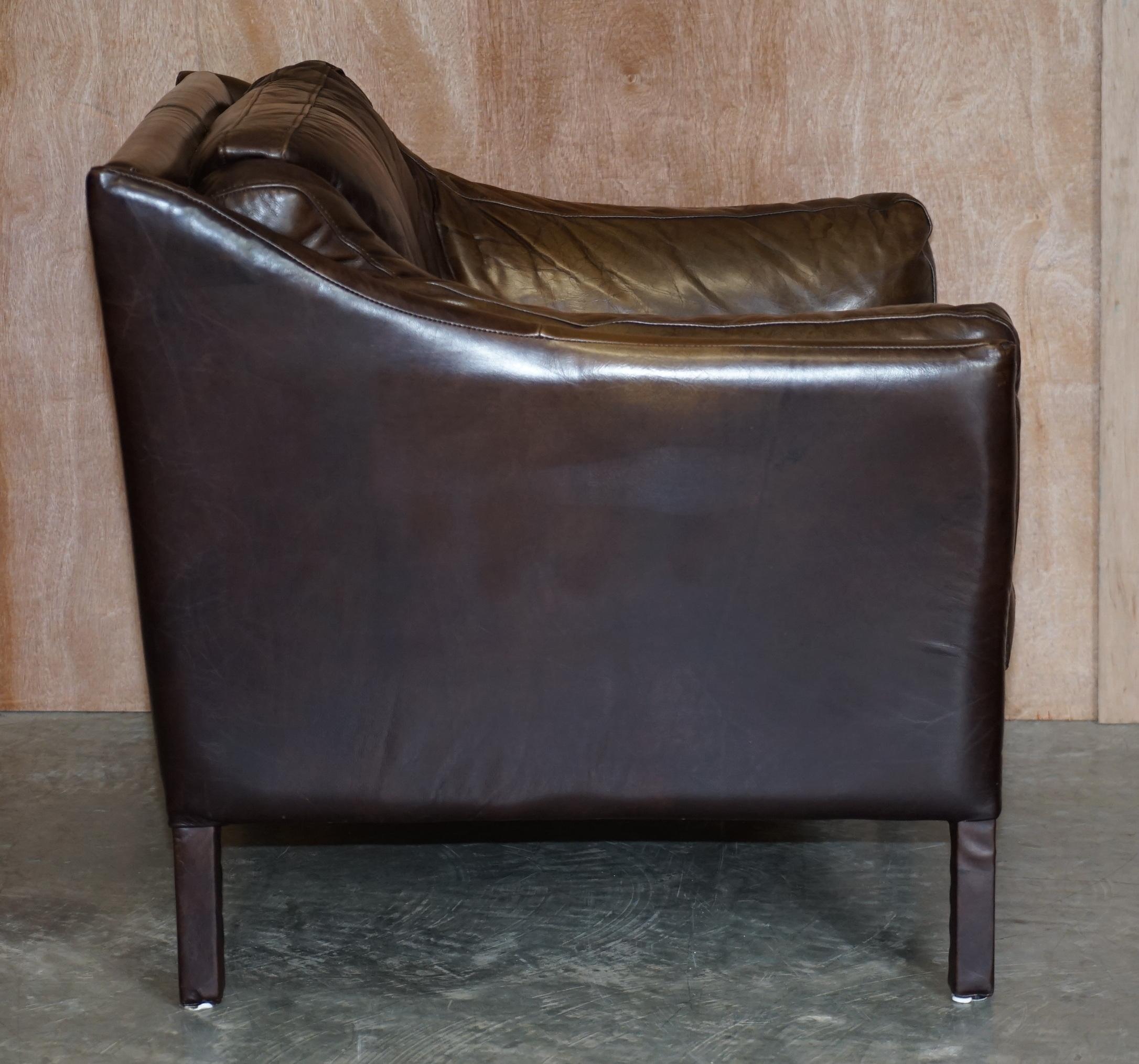 Halo Groucho Bike Tan Brown Leather Armchair Loveseat Part of a Large Suite 3