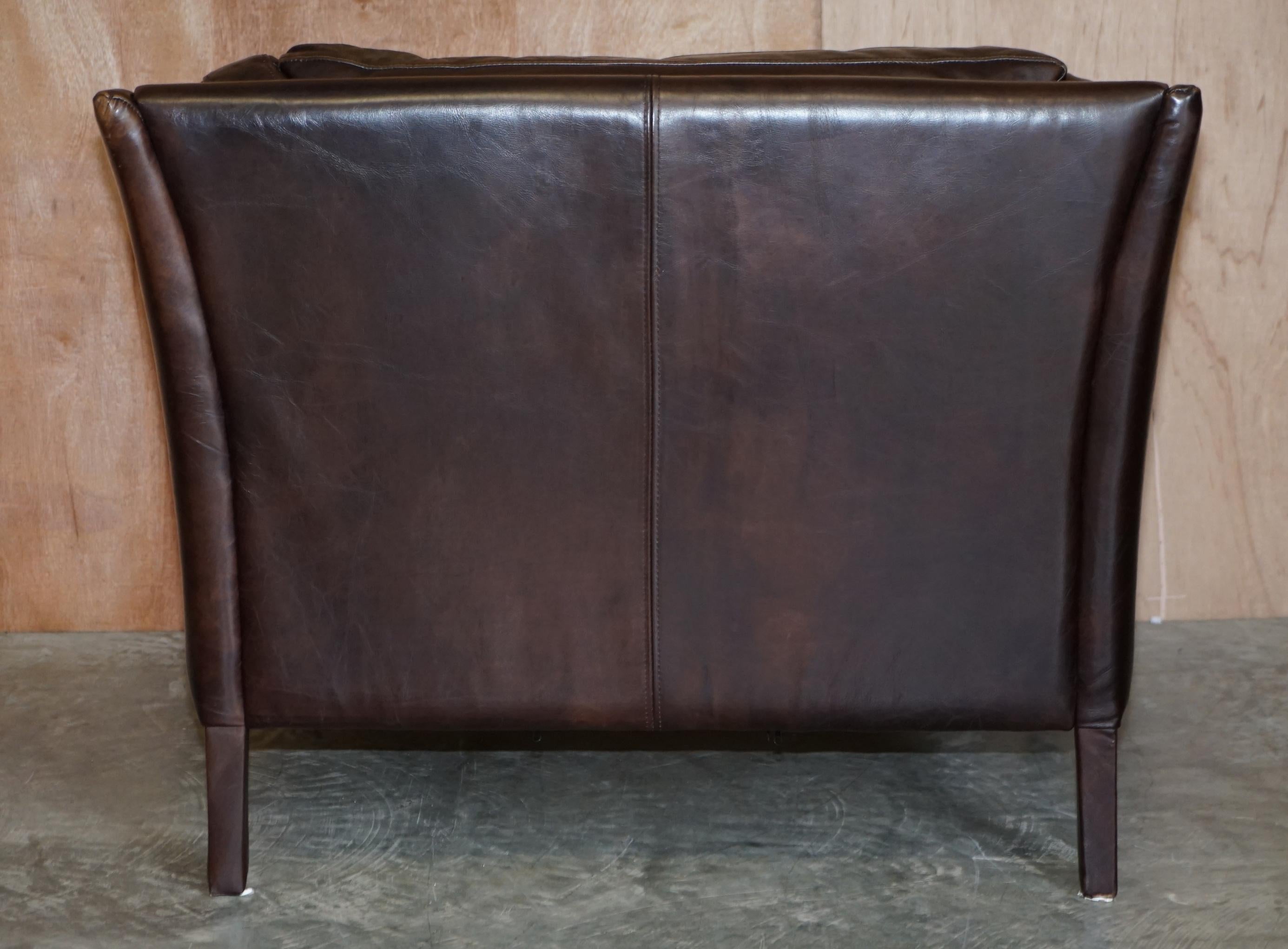 Halo Groucho Bike Tan Brown Leather Armchair Loveseat Part of a Large Suite 4