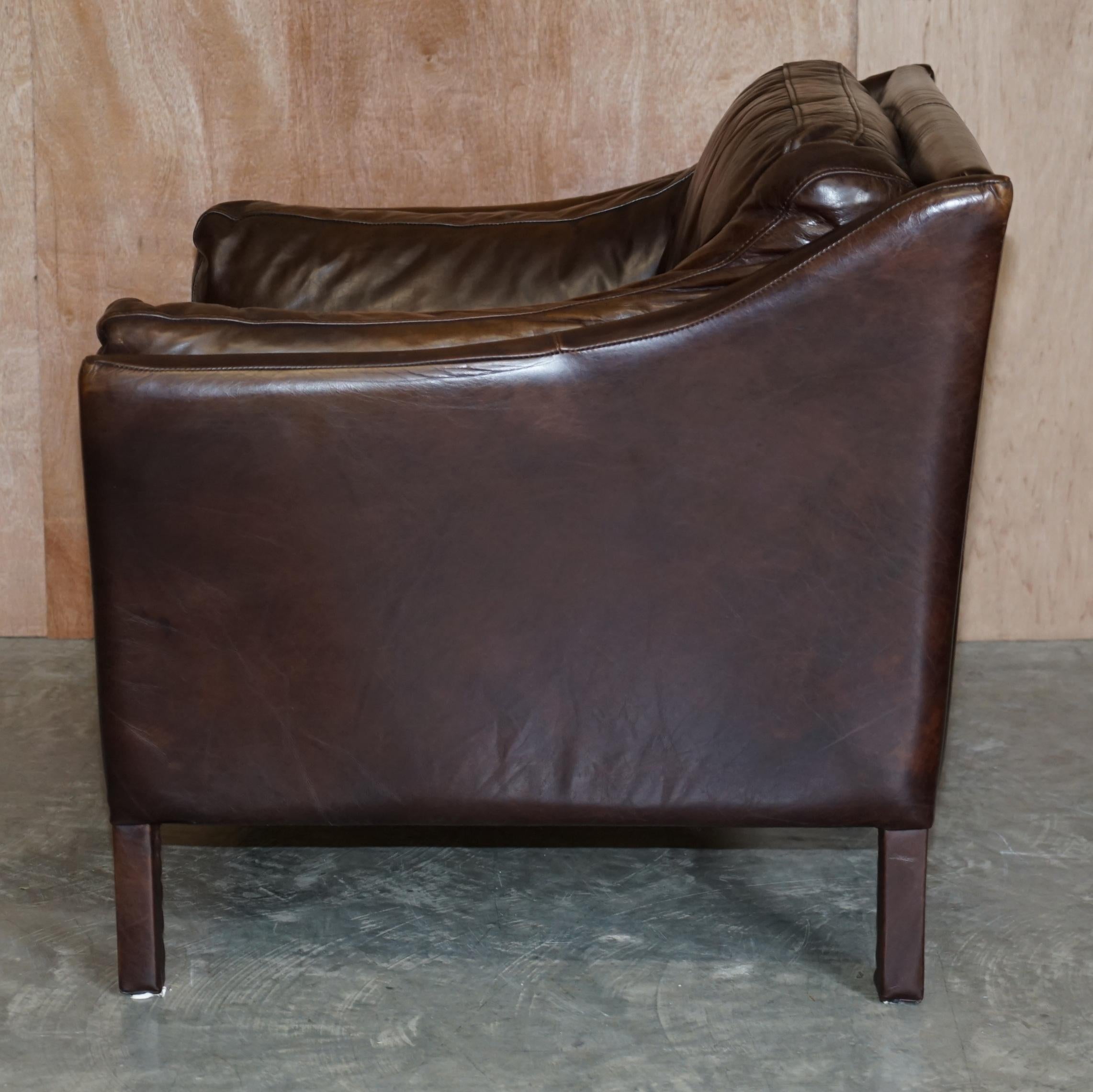 Halo Groucho Bike Tan Brown Leather Armchair Loveseat Part of a Large Suite 5