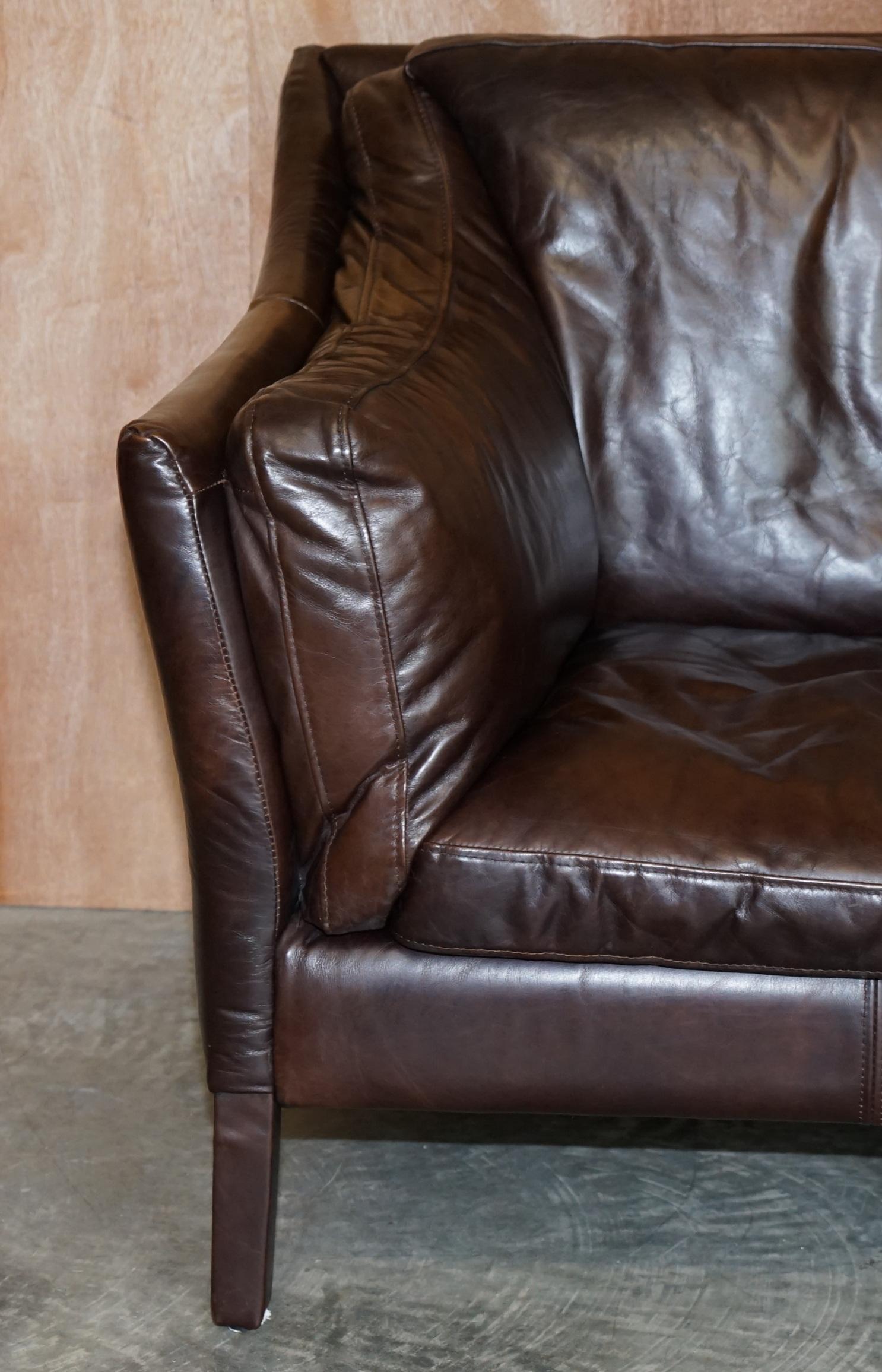 Halo Groucho Bike Tan Brown Leather Armchair Loveseat Part of a Large Suite 1