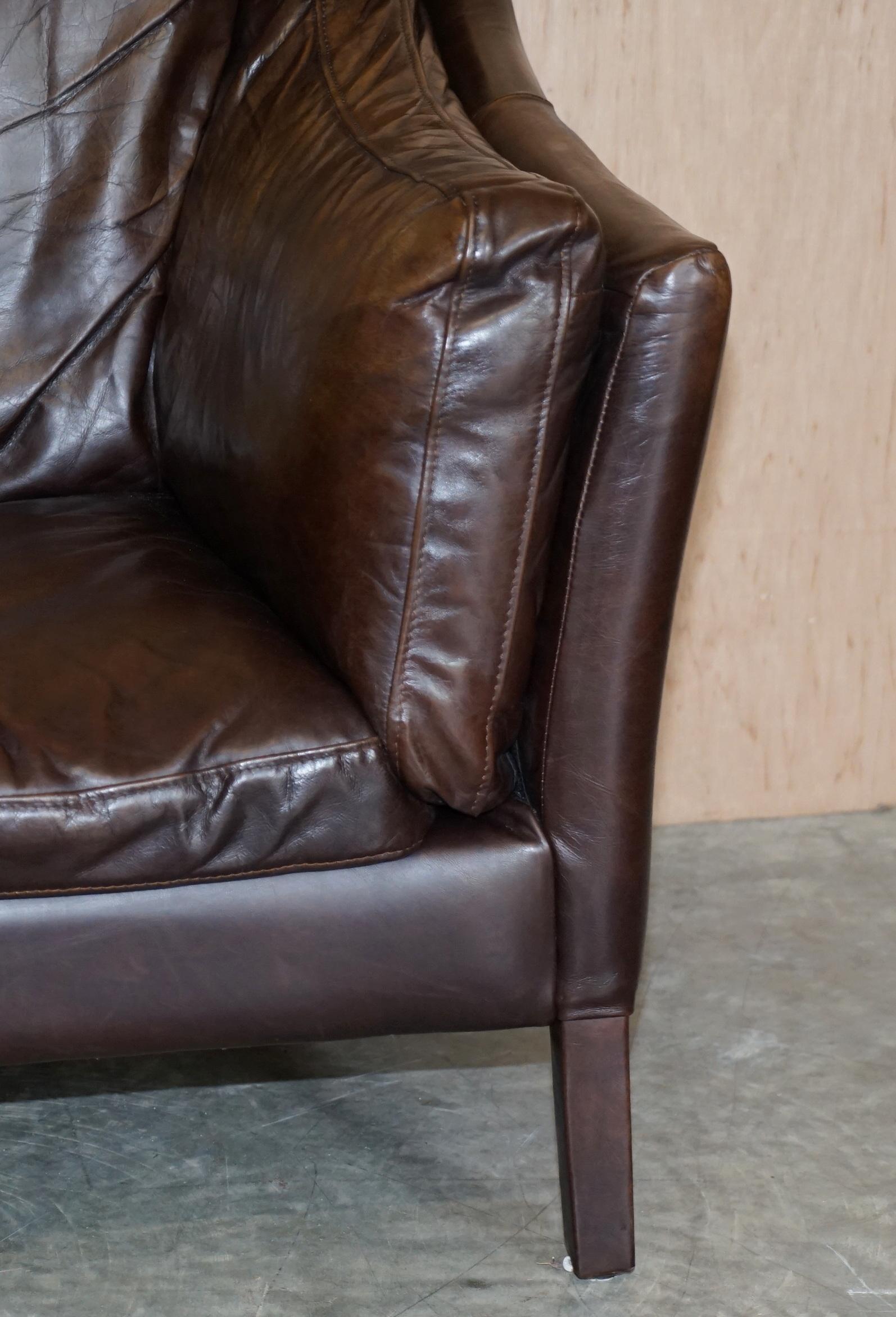 Halo Groucho Bike Tan Brown Leather Armchair Loveseat Part of a Large Suite 2