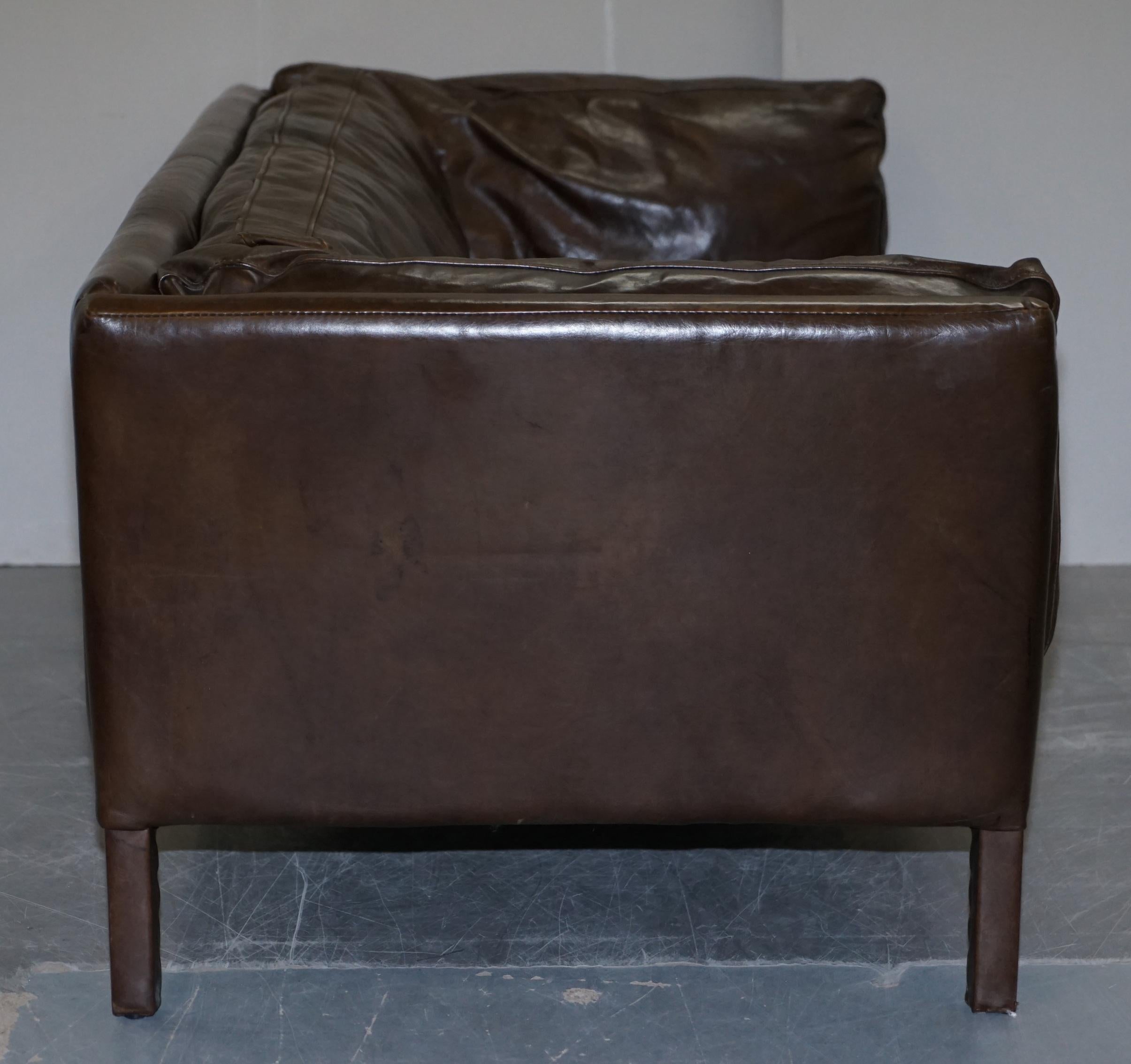 Halo Groucho Conker Brown Leather Large Two-Seat Sofa Comfortable 7